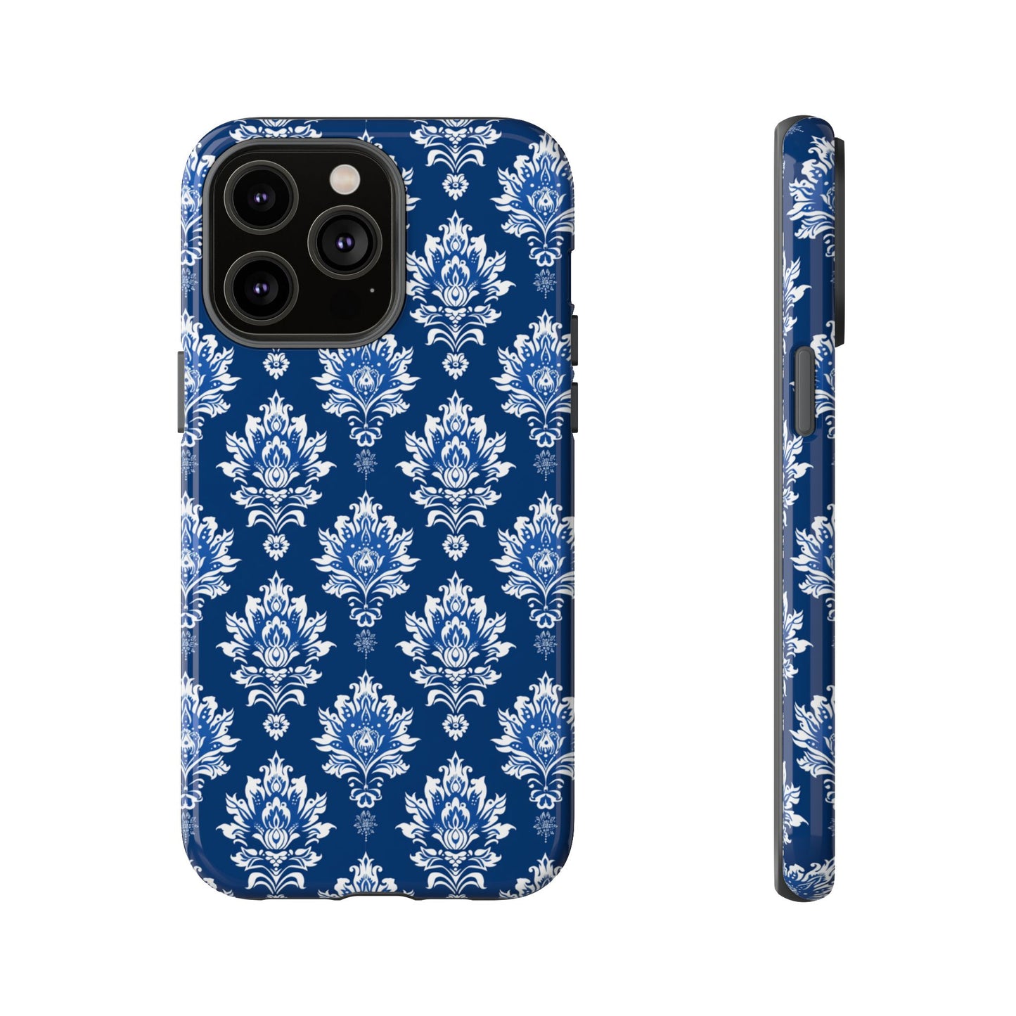 Traditional Thai pattern white motif on blue for Iphone