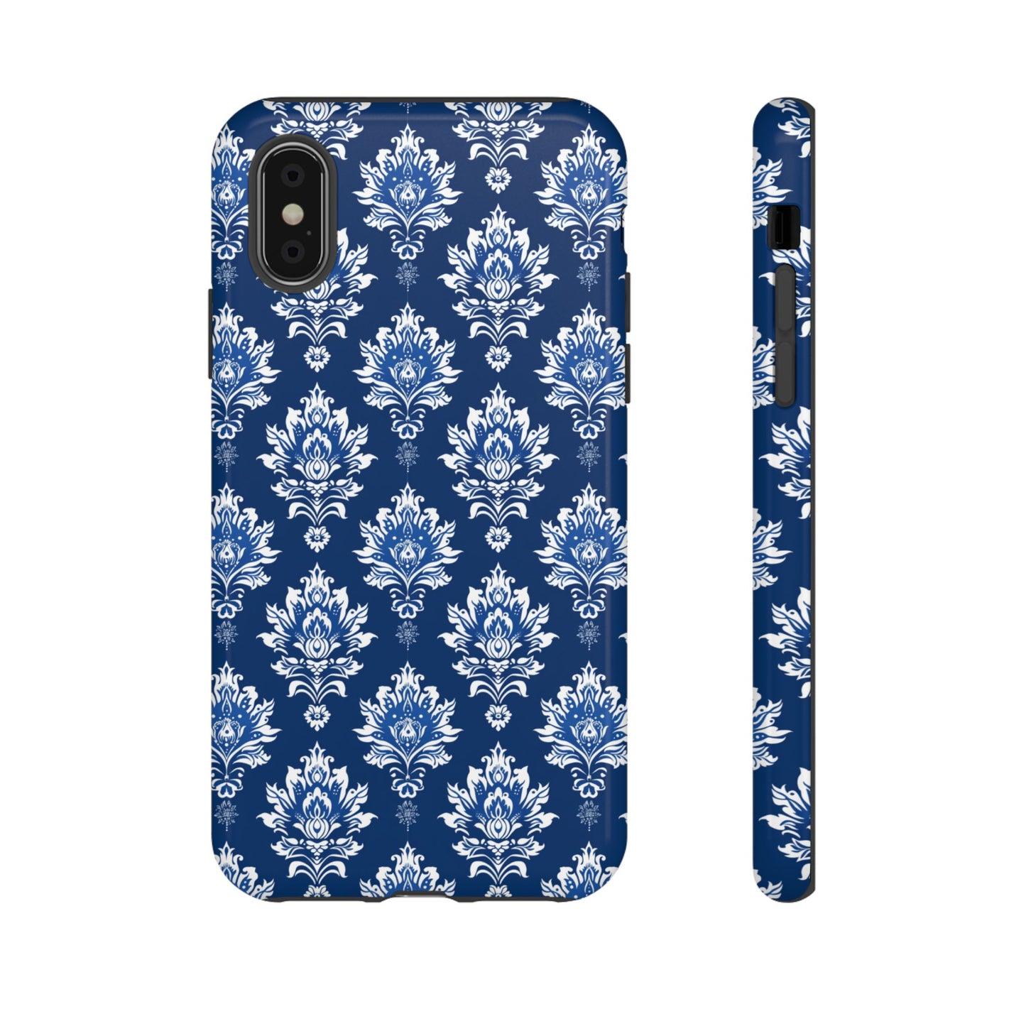Traditional Thai pattern white motif on blue for Iphone