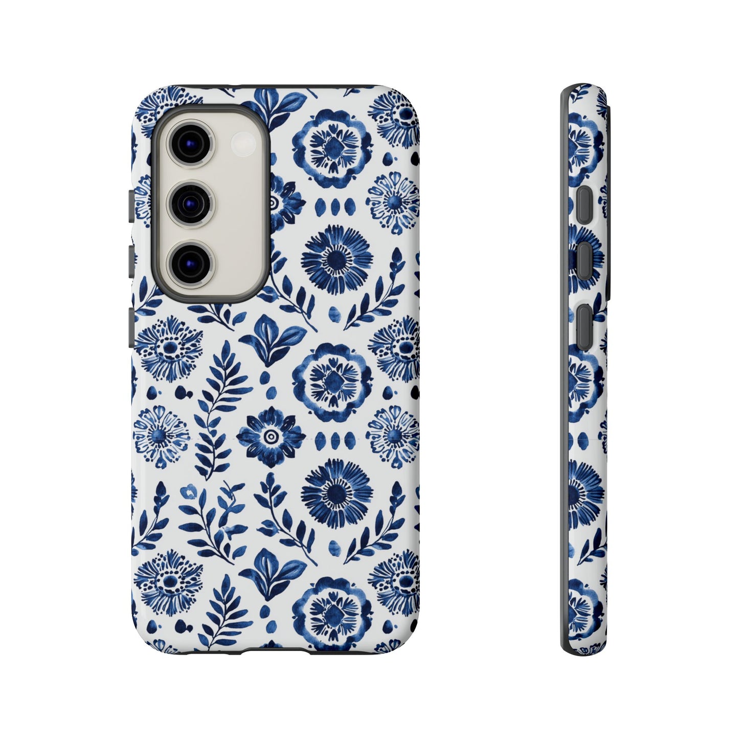 Classy Blue Motifs on white for Galaxy