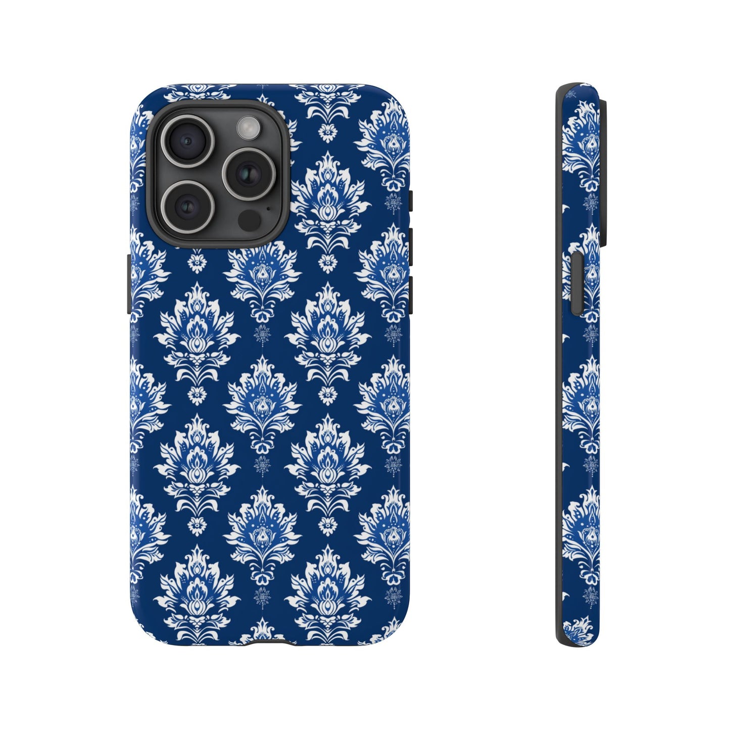 Traditional Thai pattern white motif on blue for Iphone