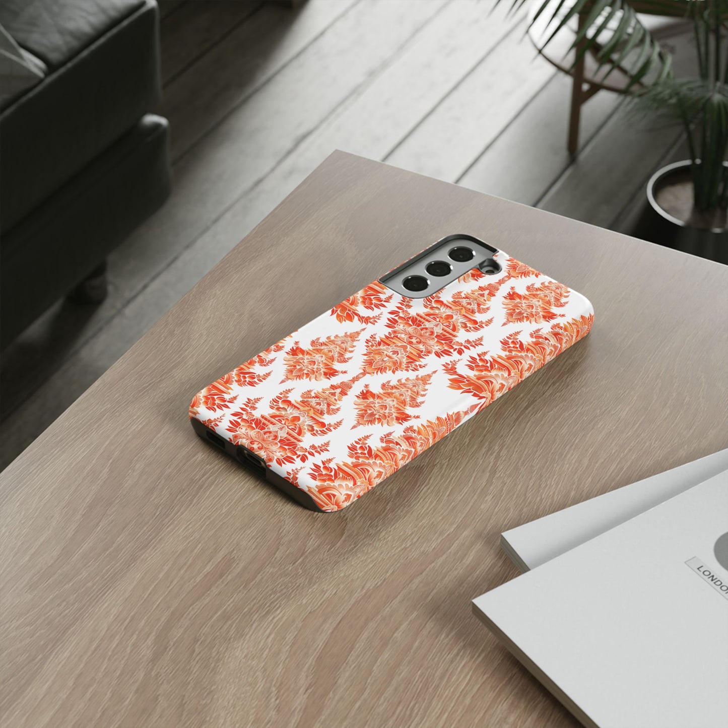 Red traditional motif on white of Galaxy