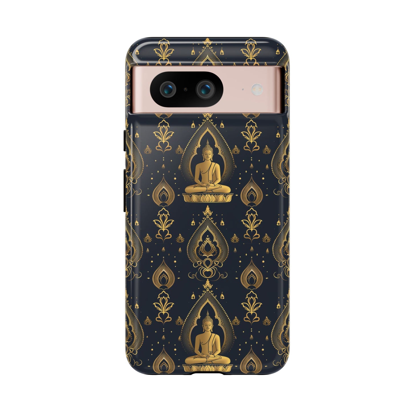 Gold Buddha on black Tough Phone Case for Google
