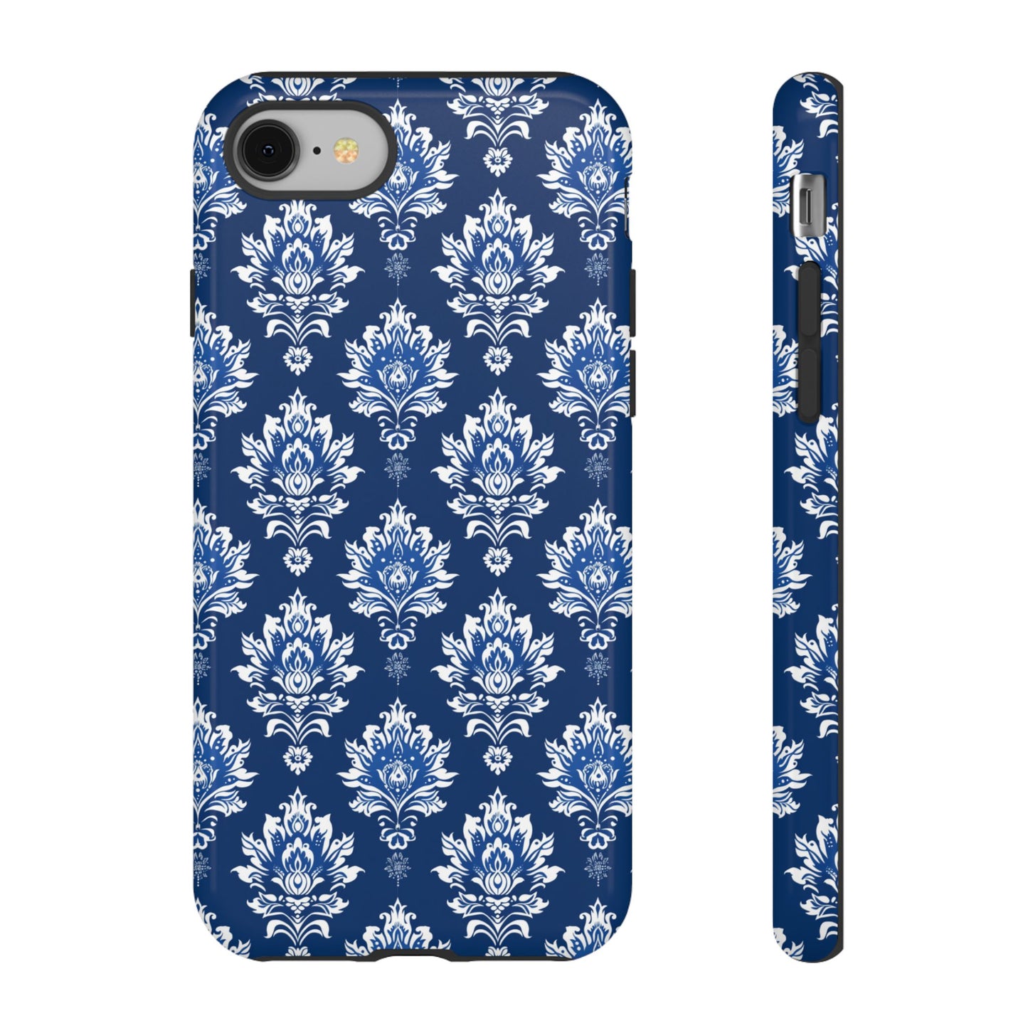 Traditional Thai pattern white motif on blue for Iphone