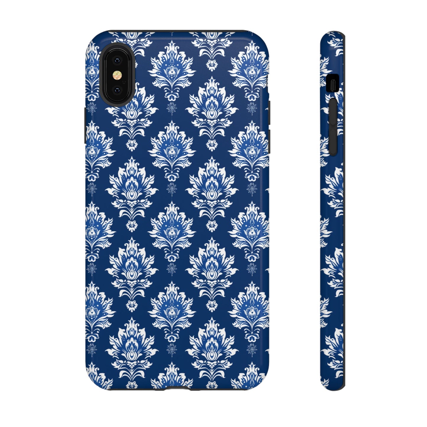 Traditional Thai pattern white motif on blue for Iphone