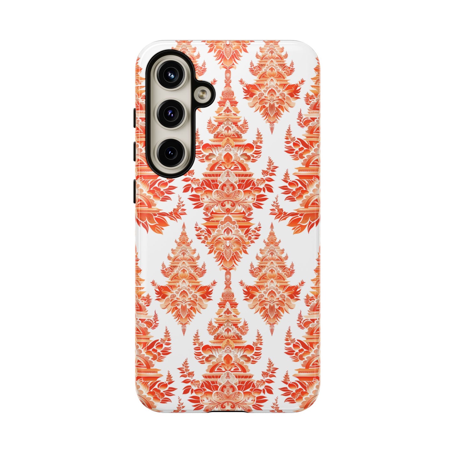 Red traditional motif on white of Galaxy
