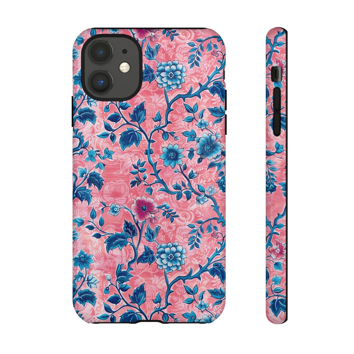 Blue Flower on pink background Iphone