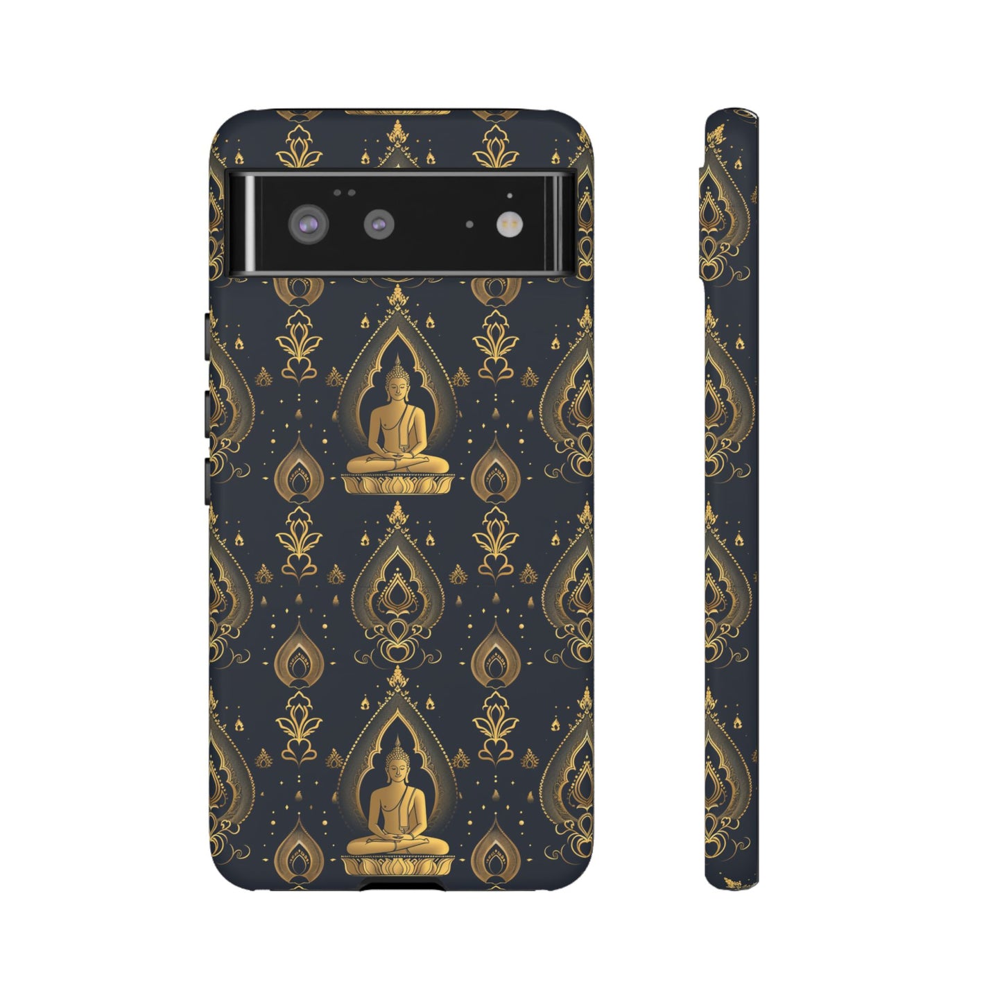 Gold Buddha on black Tough Phone Case for Google