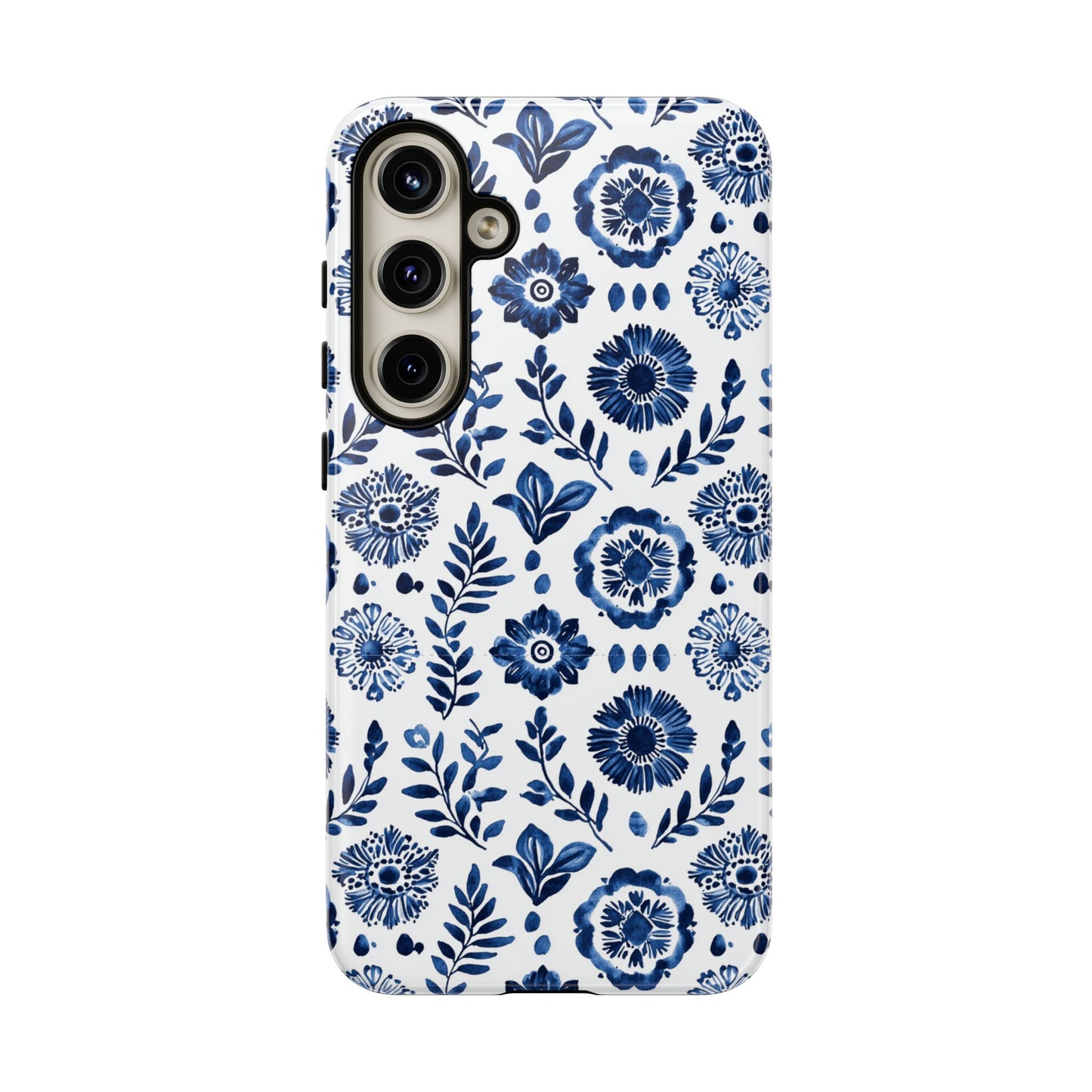 Classy Blue Motifs on white for Galaxy