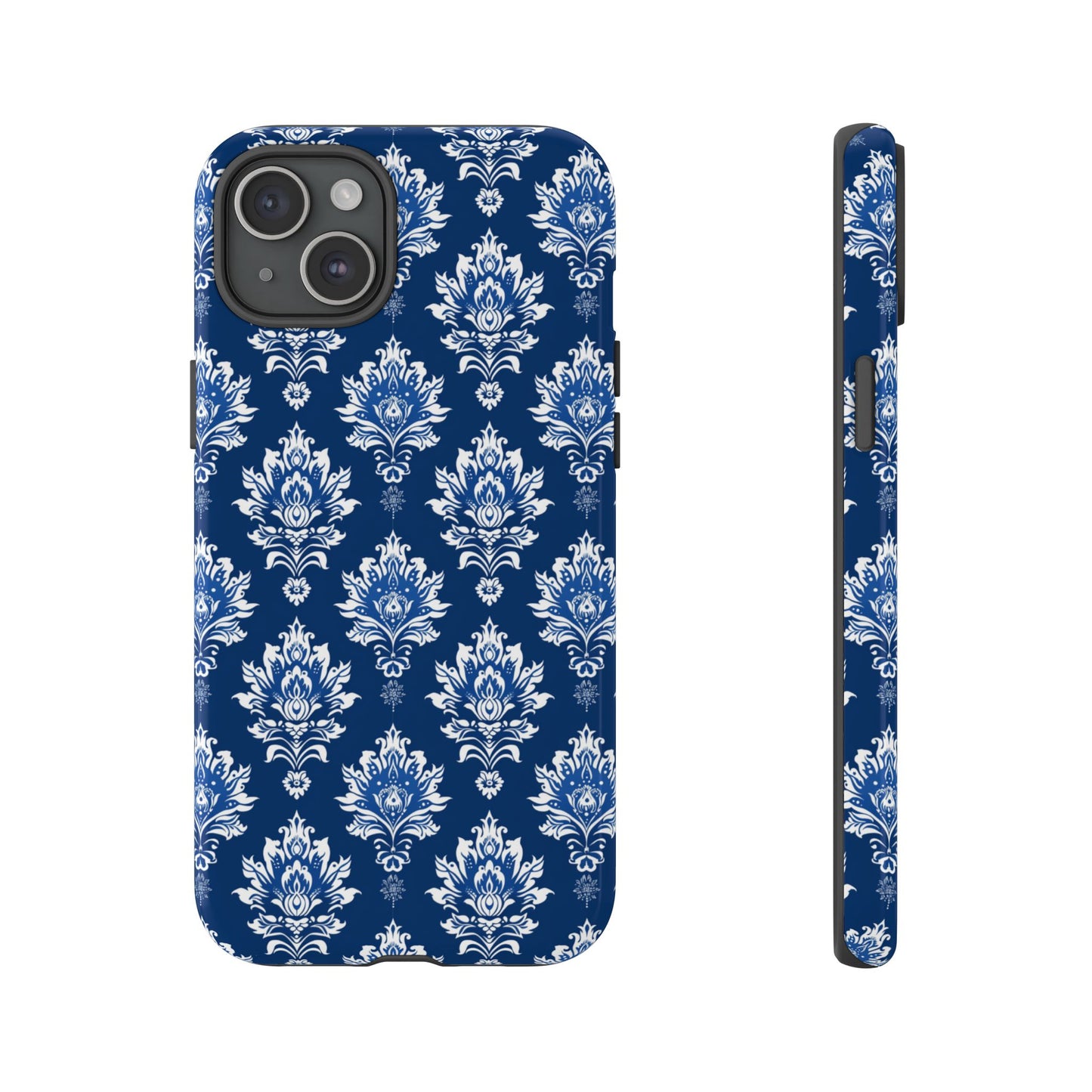Traditional Thai pattern white motif on blue for Iphone