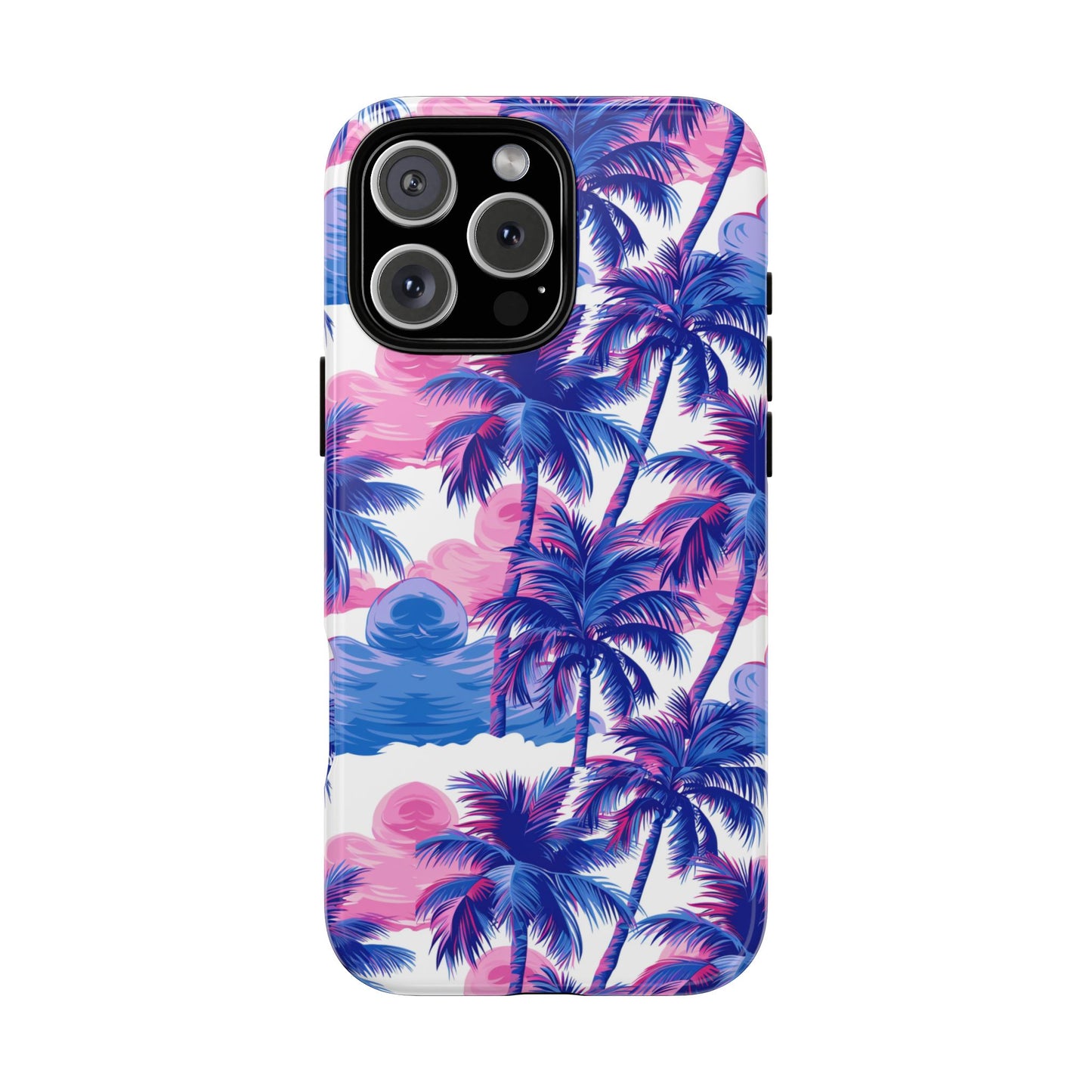 Palm tree pink and blue Thai design pattern