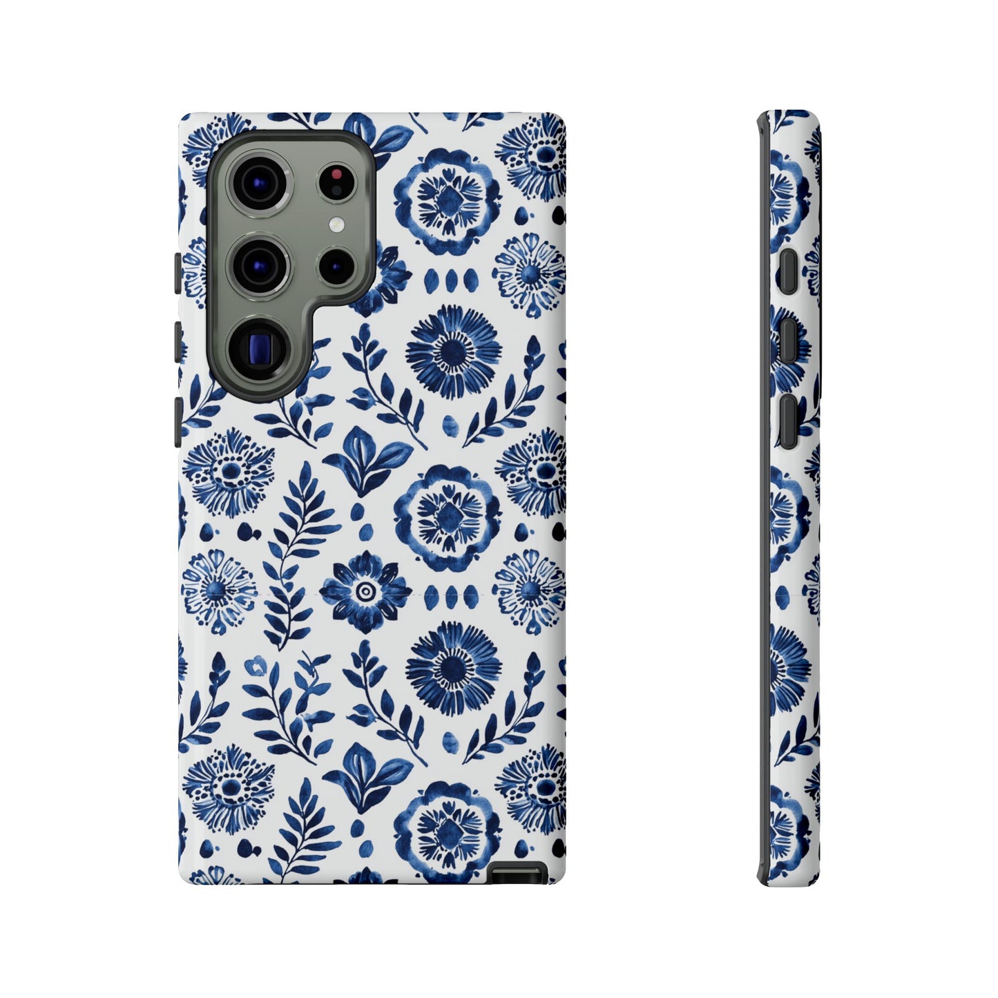Classy Blue Motifs on white for Galaxy