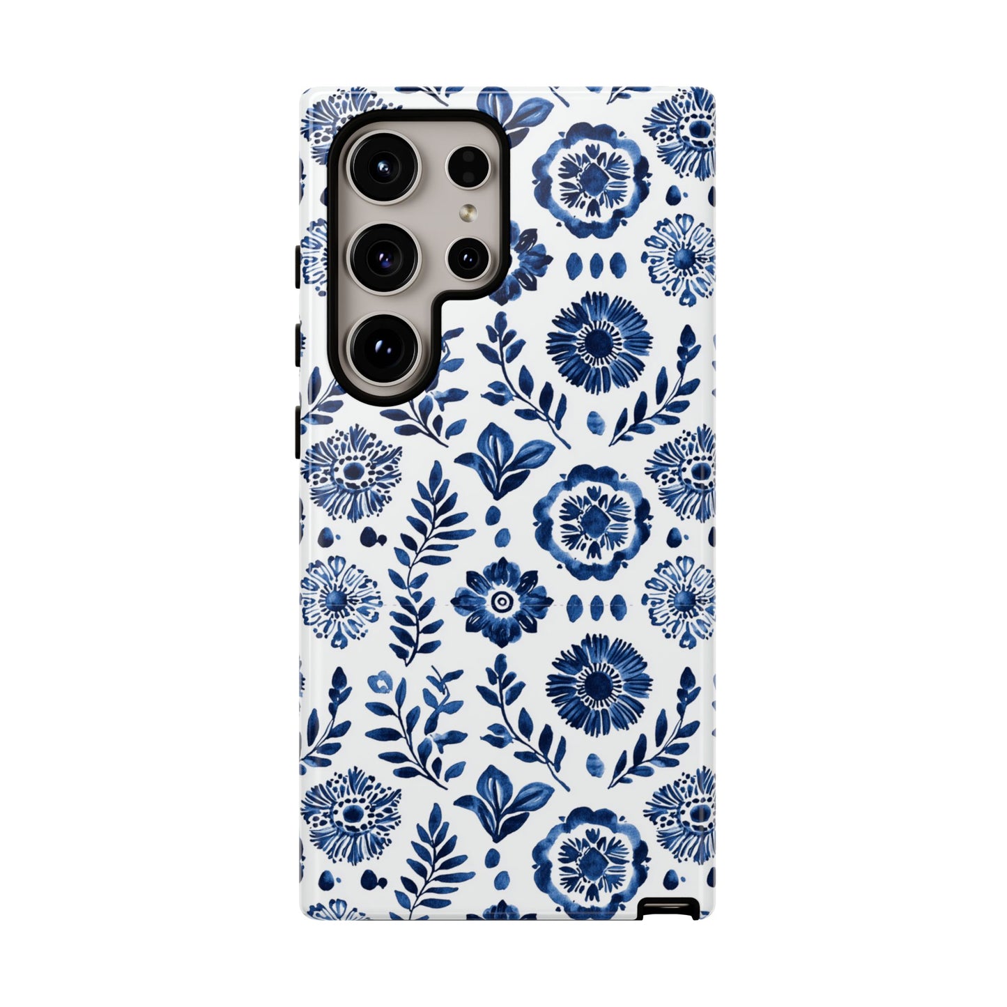 Classy Blue Motifs on white for Galaxy