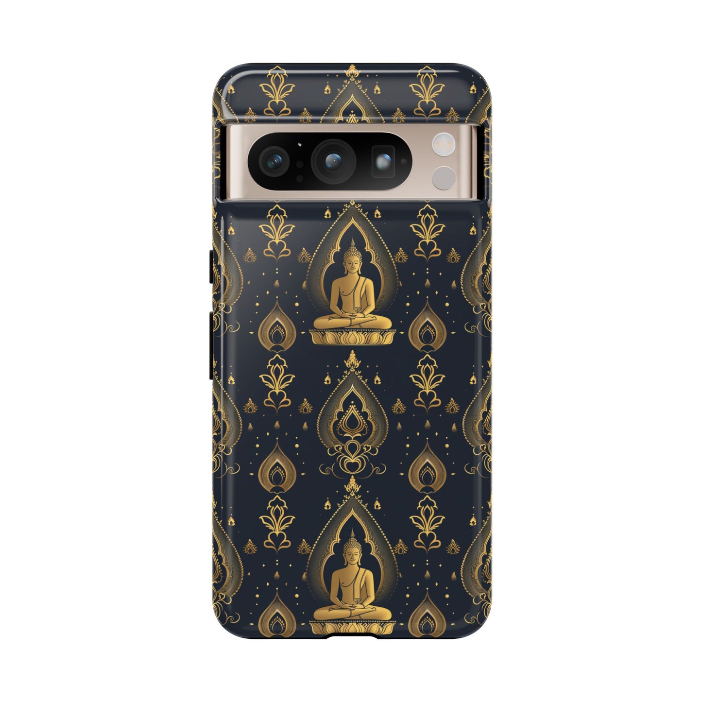 Gold Buddha on black Tough Phone Case for Google