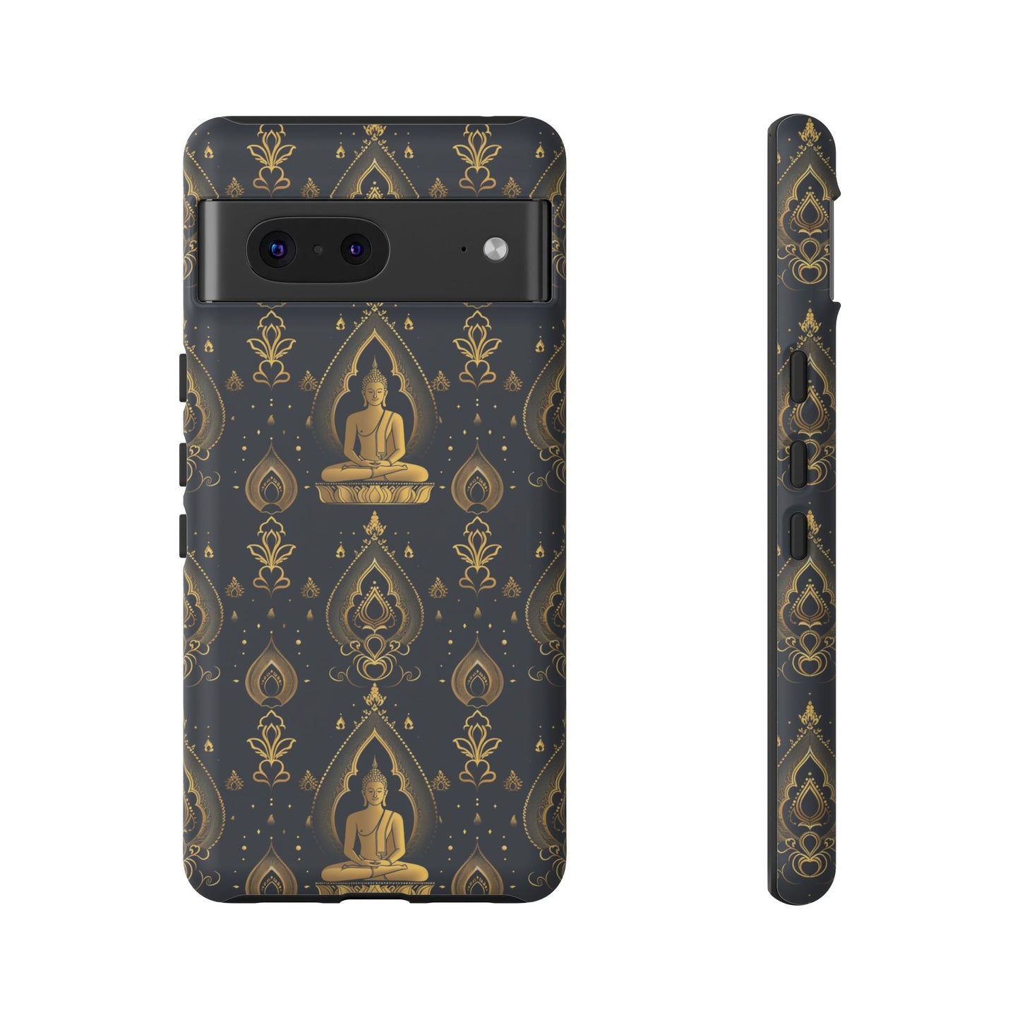 Gold Buddha on black Tough Phone Case for Google