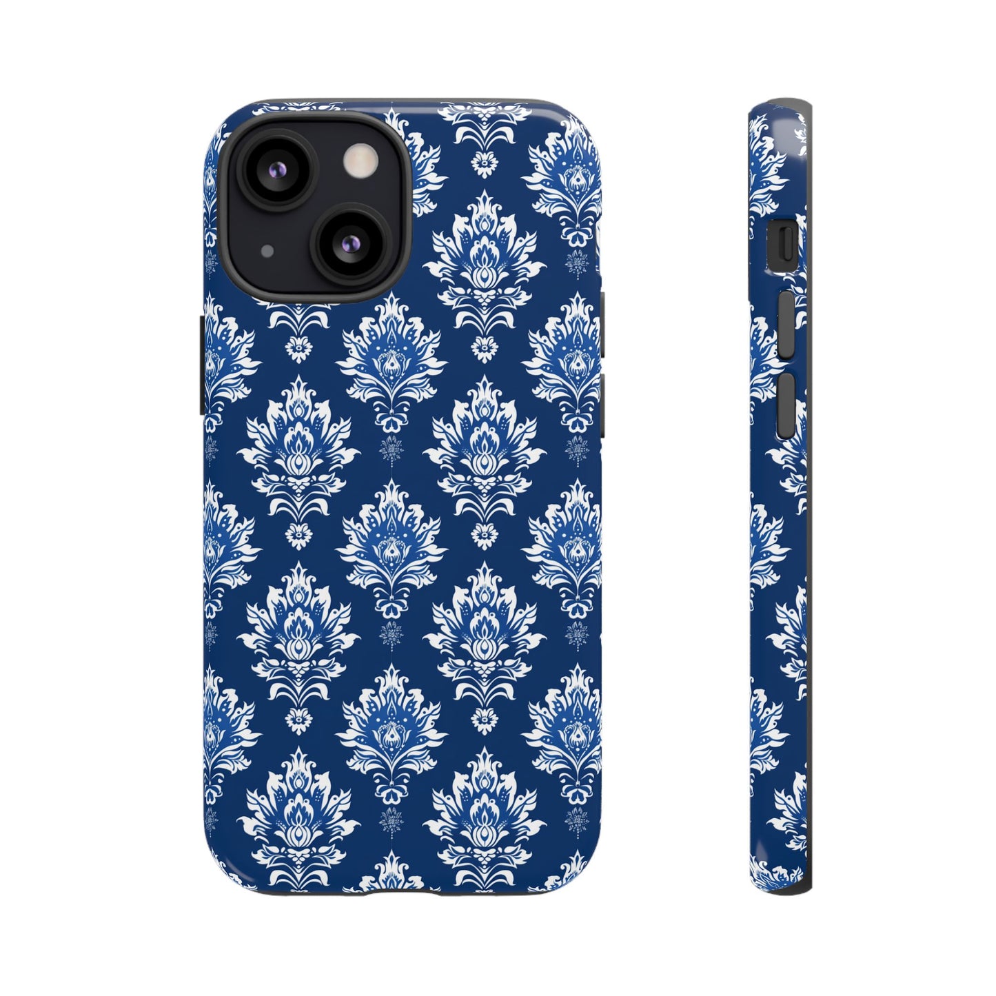 Traditional Thai pattern white motif on blue for Iphone