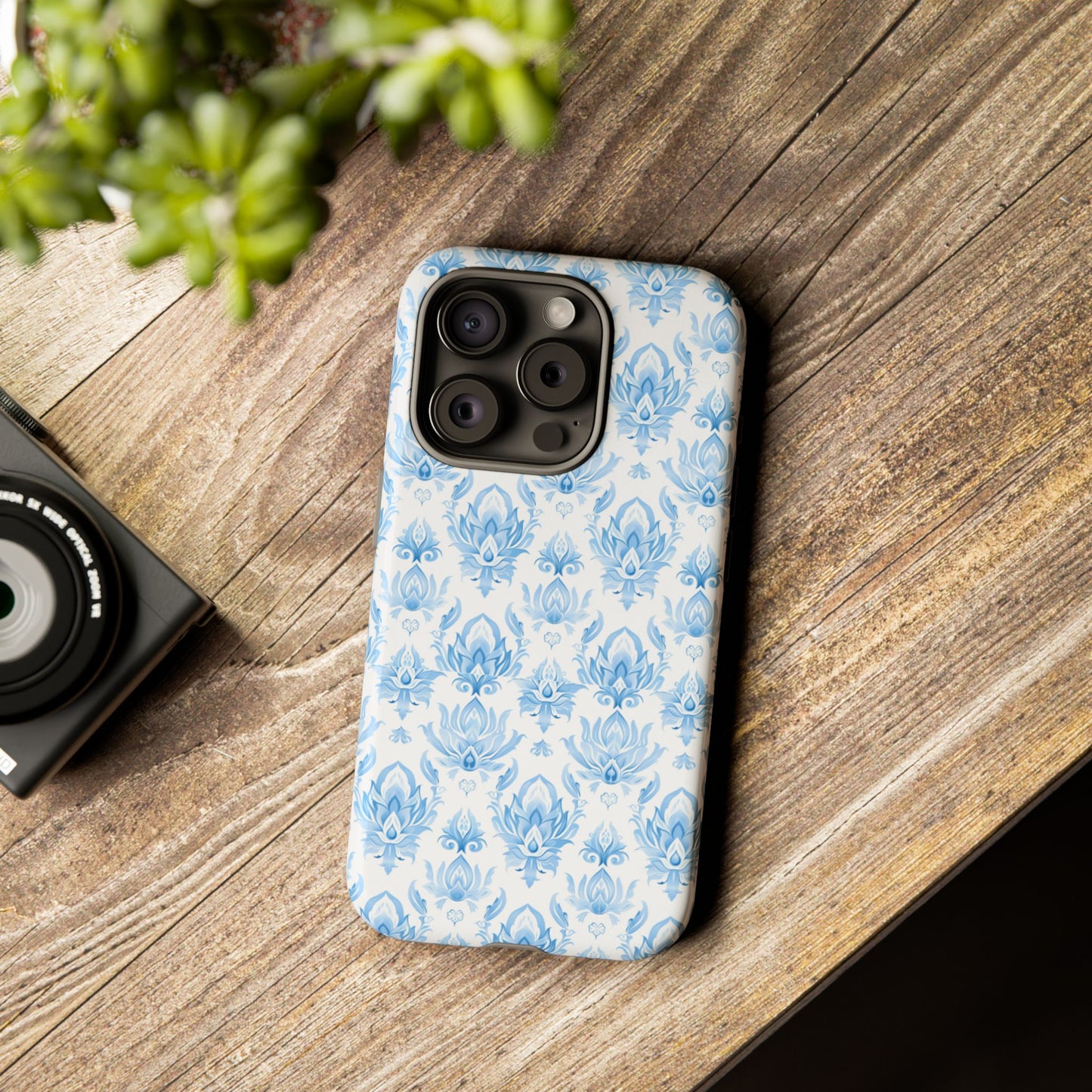 Traditional Thai motif Light blue on white for Iphone