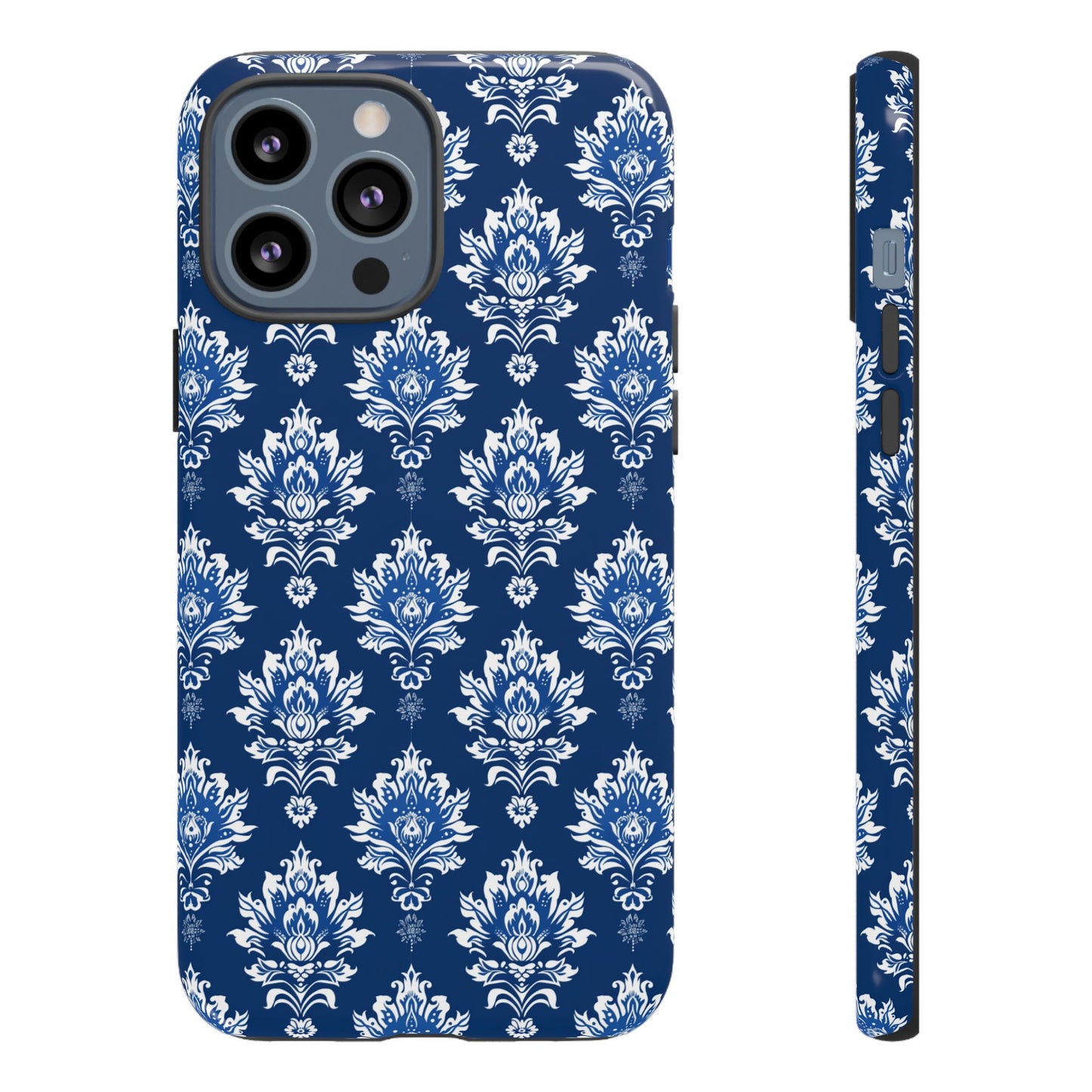Traditional Thai pattern white motif on blue for Iphone