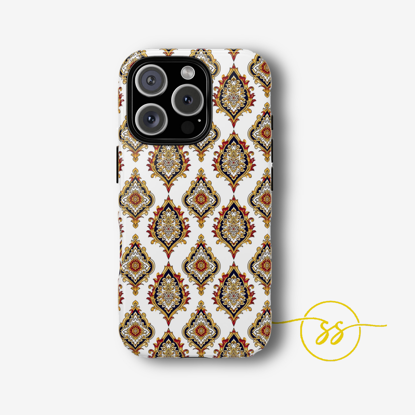Traditonal green on white motif IPhone