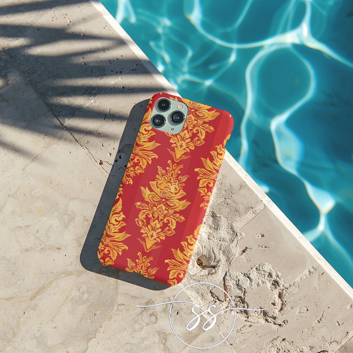 Gold on red Thailand traditional motif for Iphone