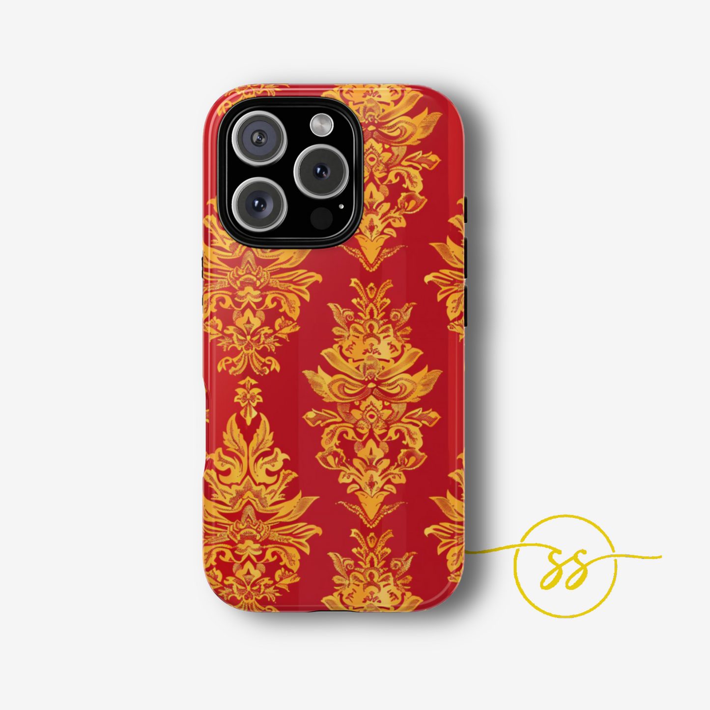 Gold on red Thailand traditional motif for Iphone