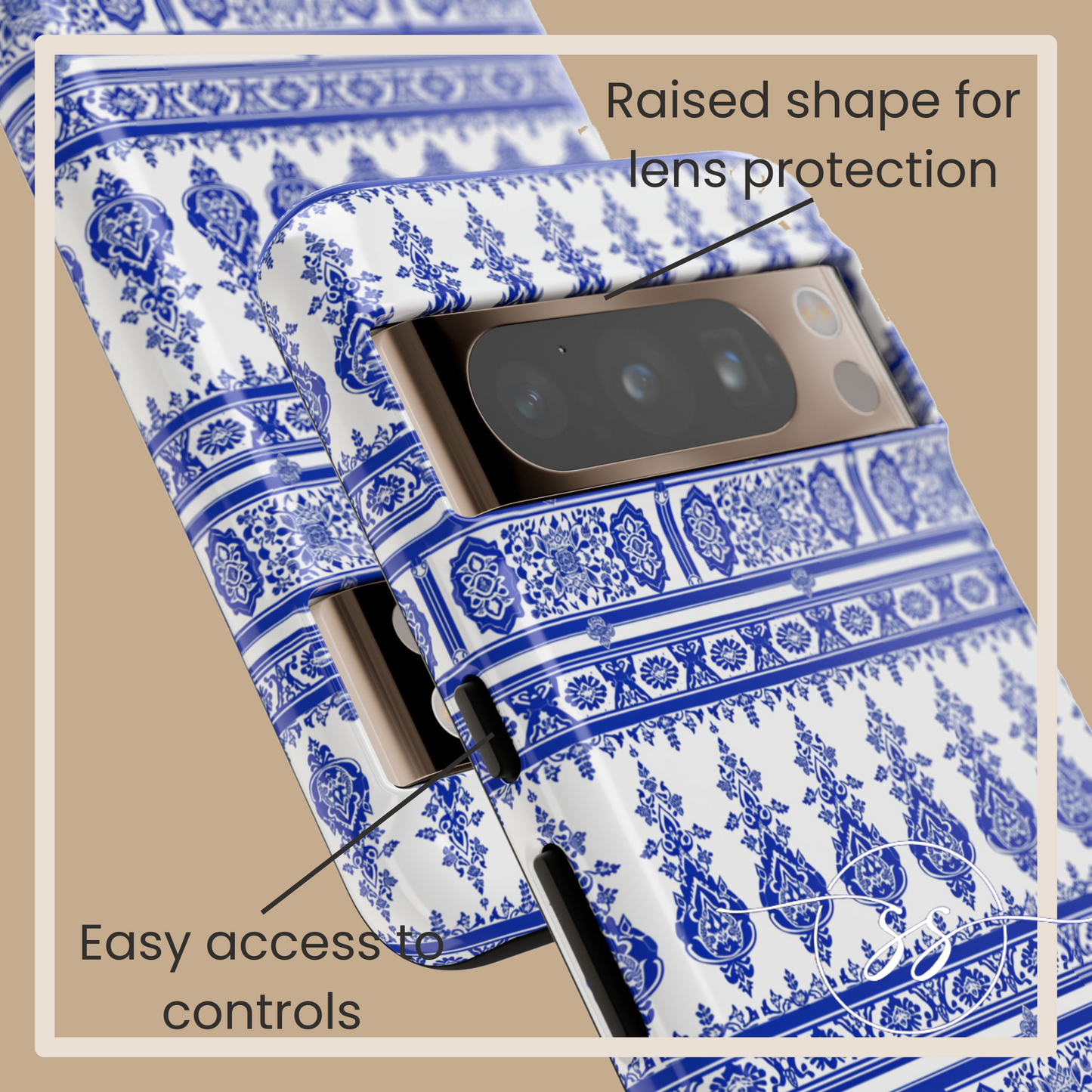 Thailand traditonal pattern Blue and white for Pixel