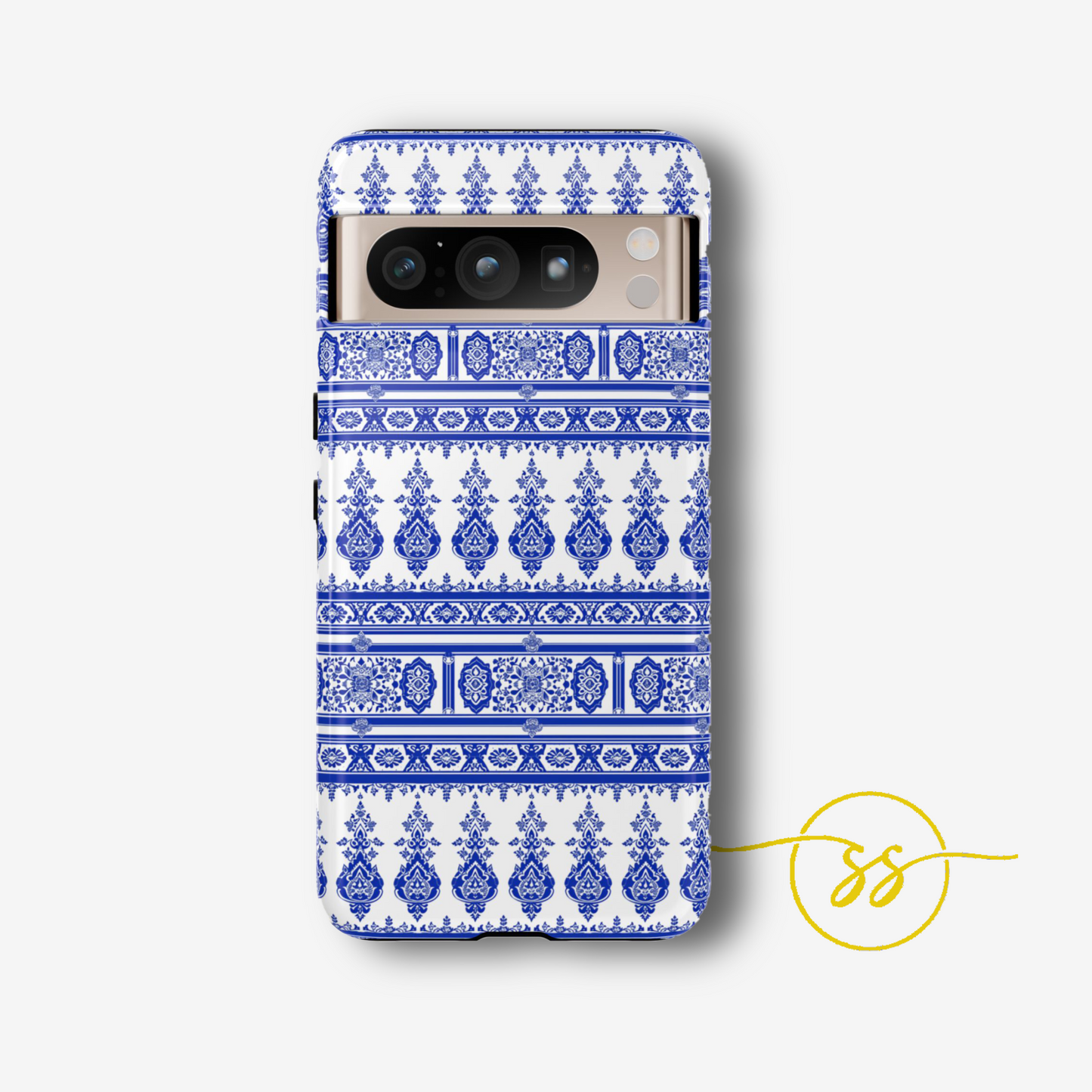 Thailand traditonal pattern Blue and white for Pixel
