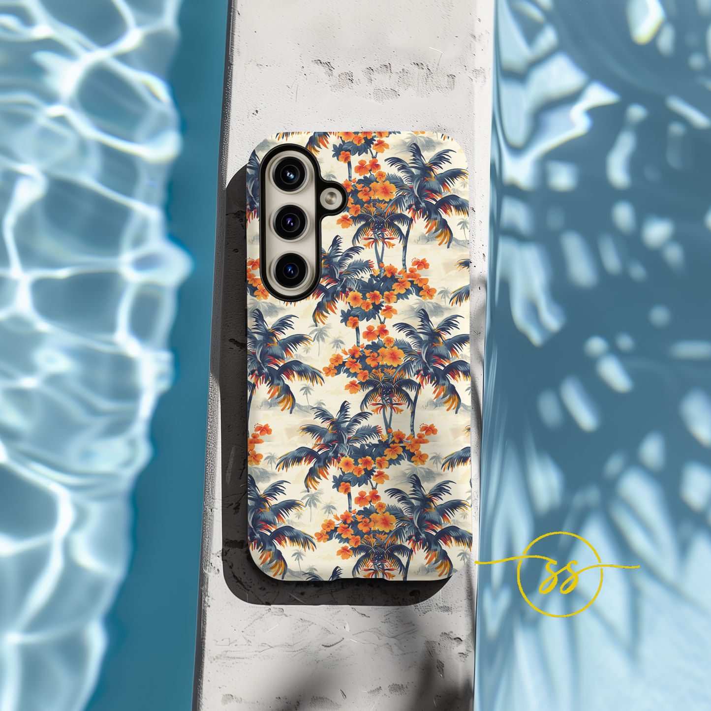 Thai colorful palm and flower Galaxy