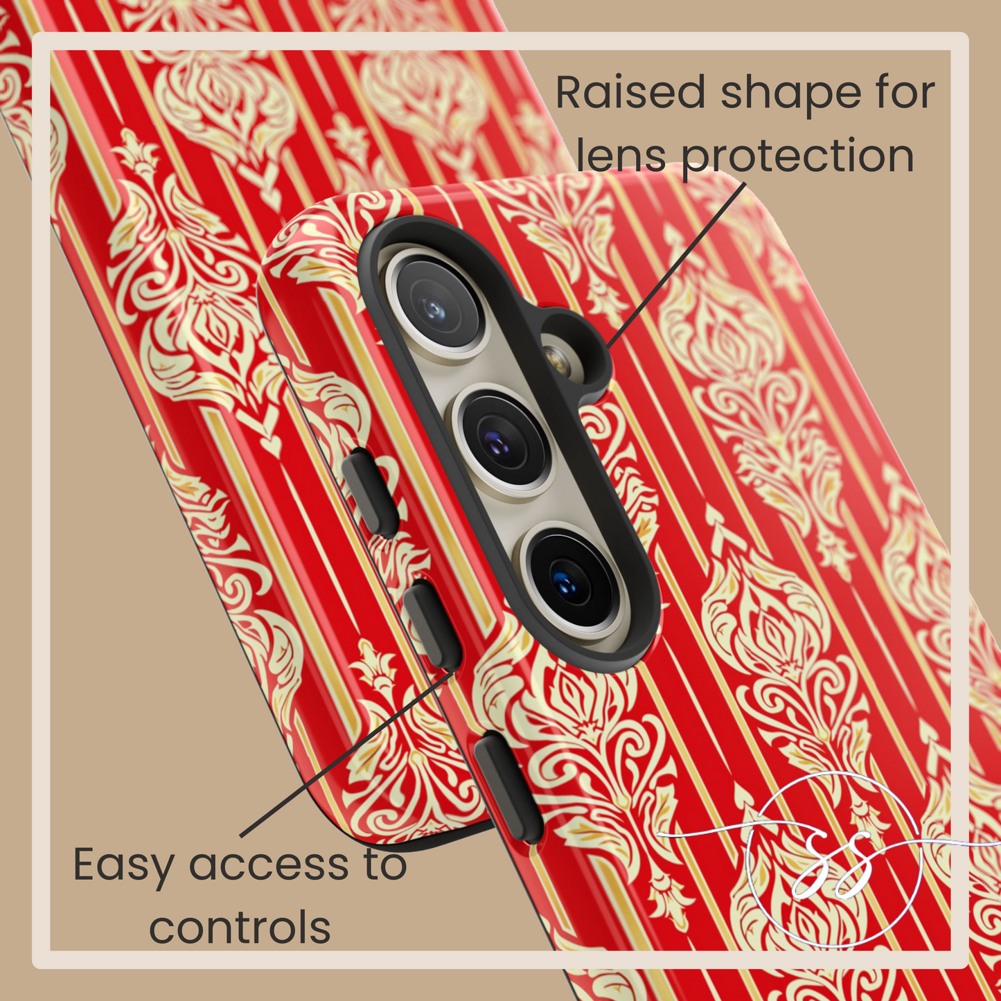Motif of gold on red Classic Thailand design Galaxy