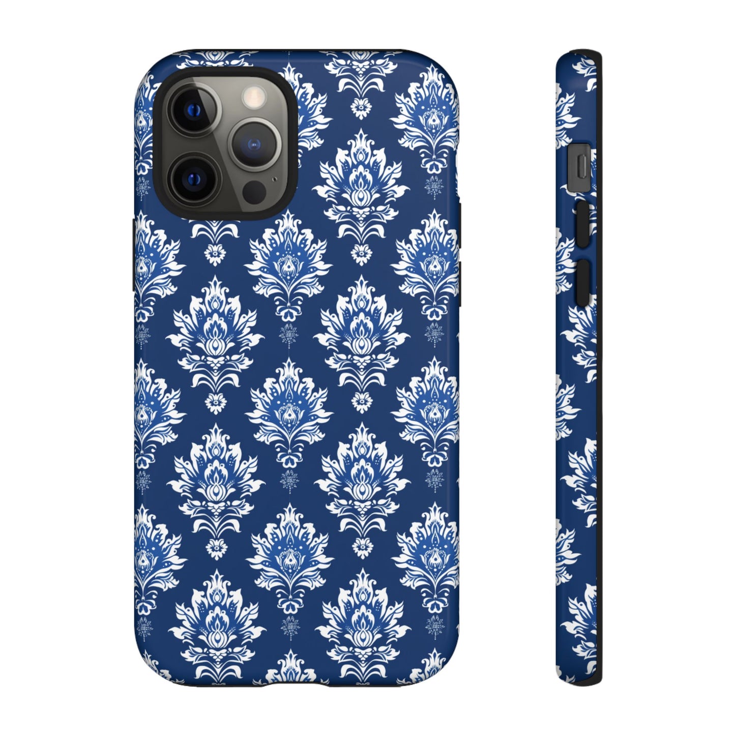 Traditional Thai pattern white motif on blue for Iphone