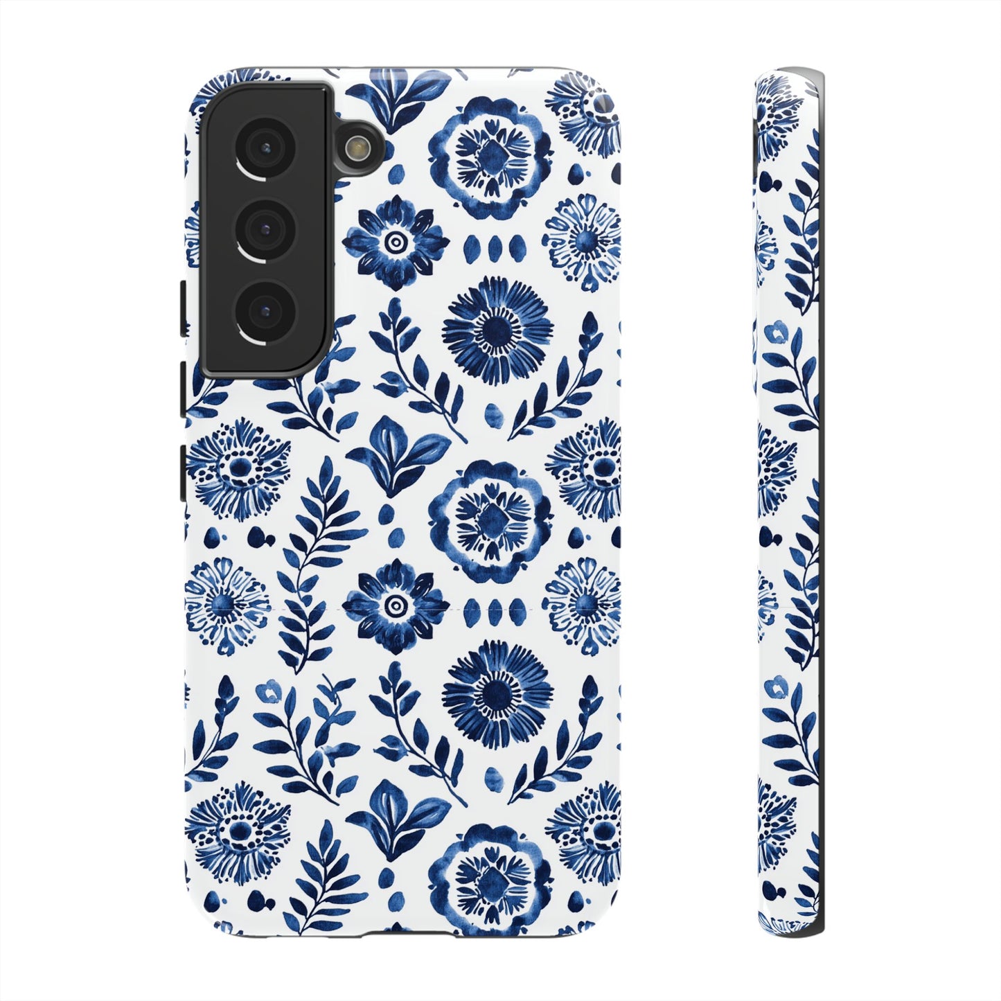 Classy Blue Motifs on white for Galaxy