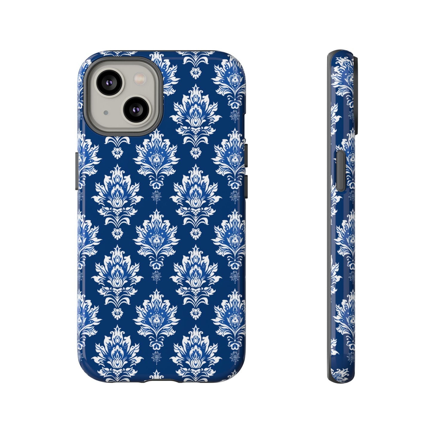 Traditional Thai pattern white motif on blue for Iphone