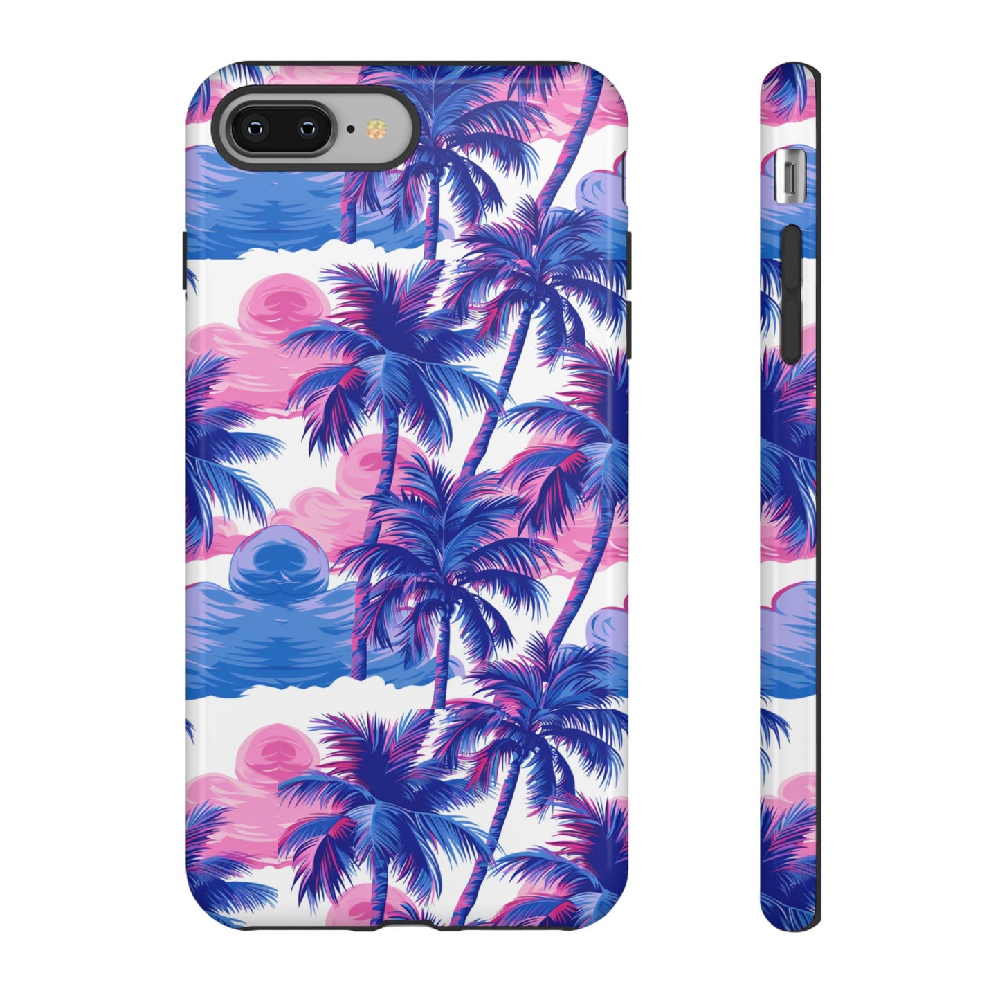 Palm tree pink and blue Thai design pattern