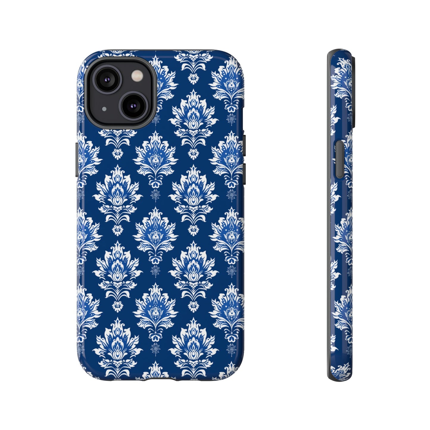 Traditional Thai pattern white motif on blue for Iphone