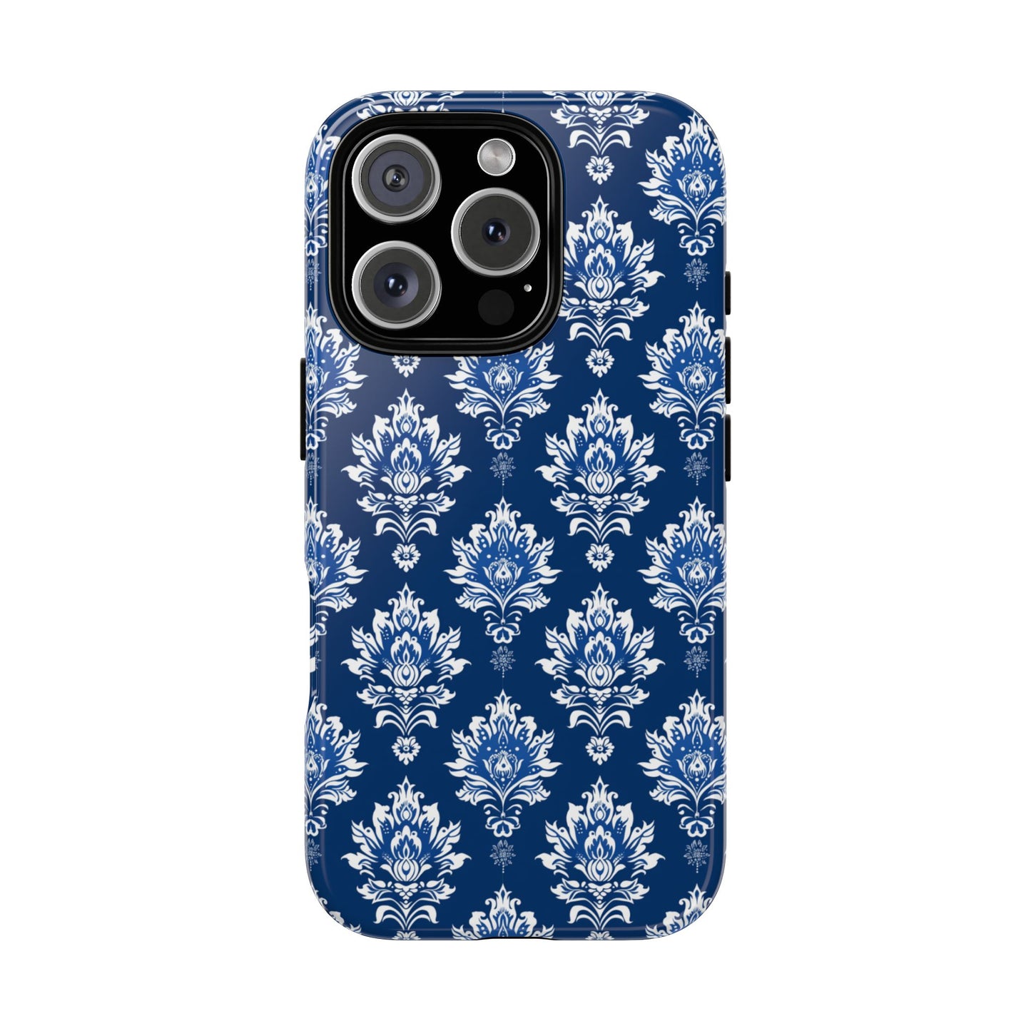 Traditional Thai pattern white motif on blue for Iphone