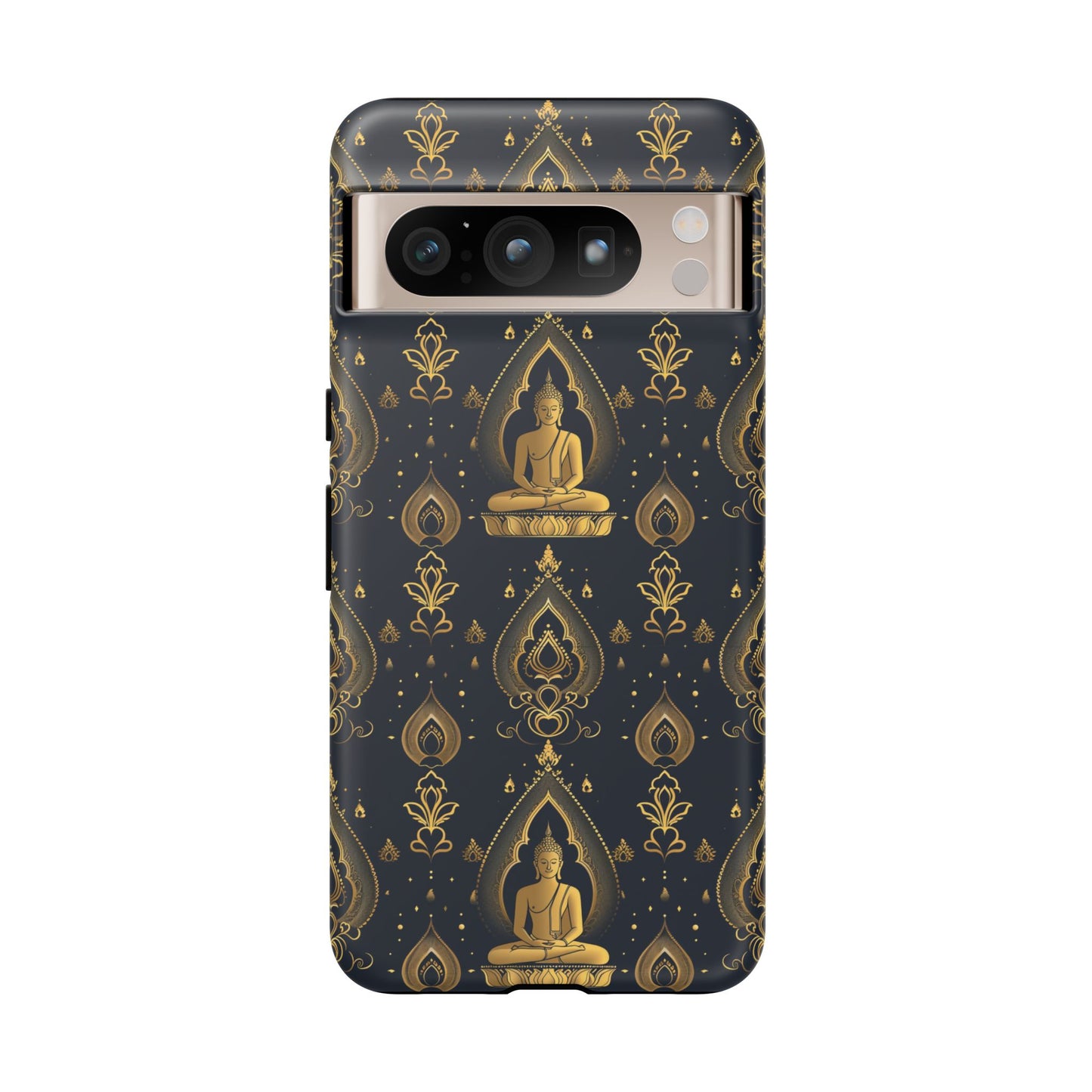 Gold Buddha on black Tough Phone Case for Google