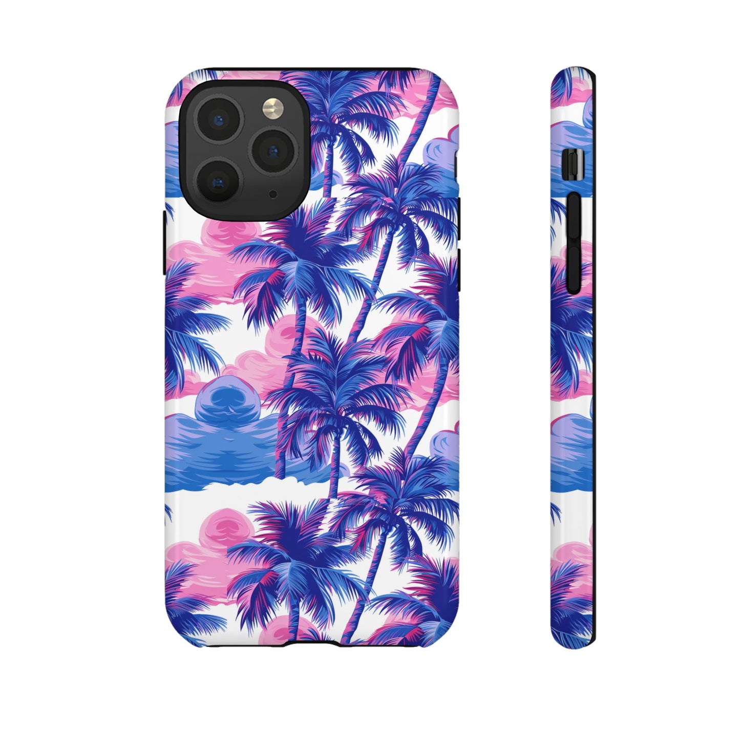 Palm tree pink and blue Thai design pattern