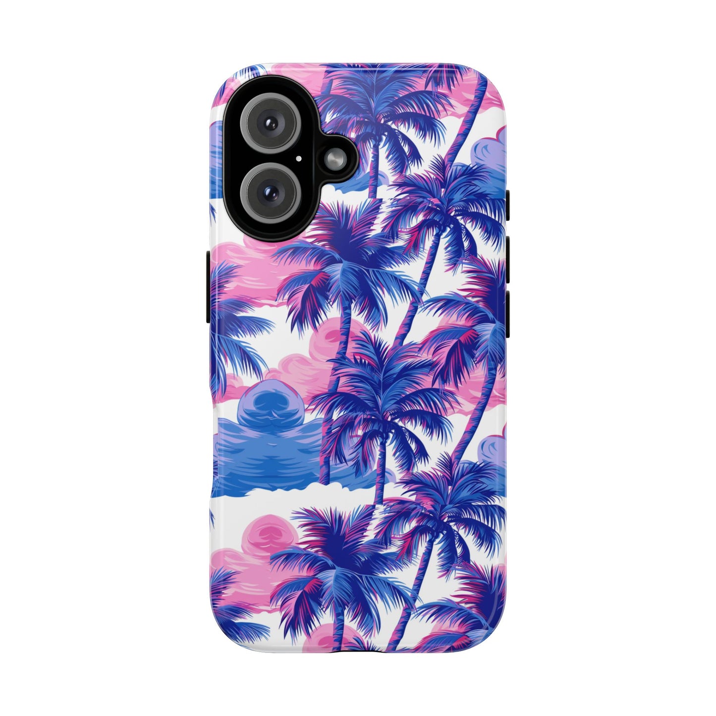 Palm tree pink and blue Thai design pattern