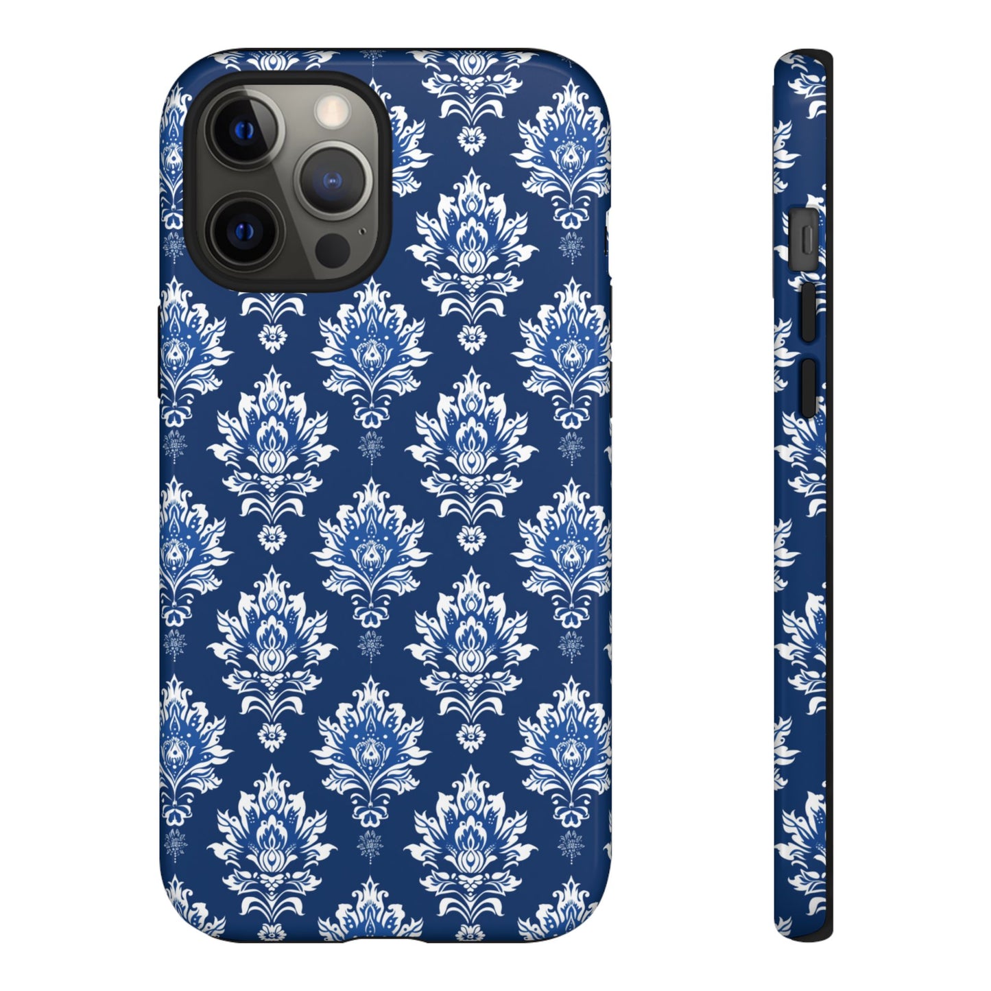Traditional Thai pattern white motif on blue for Iphone