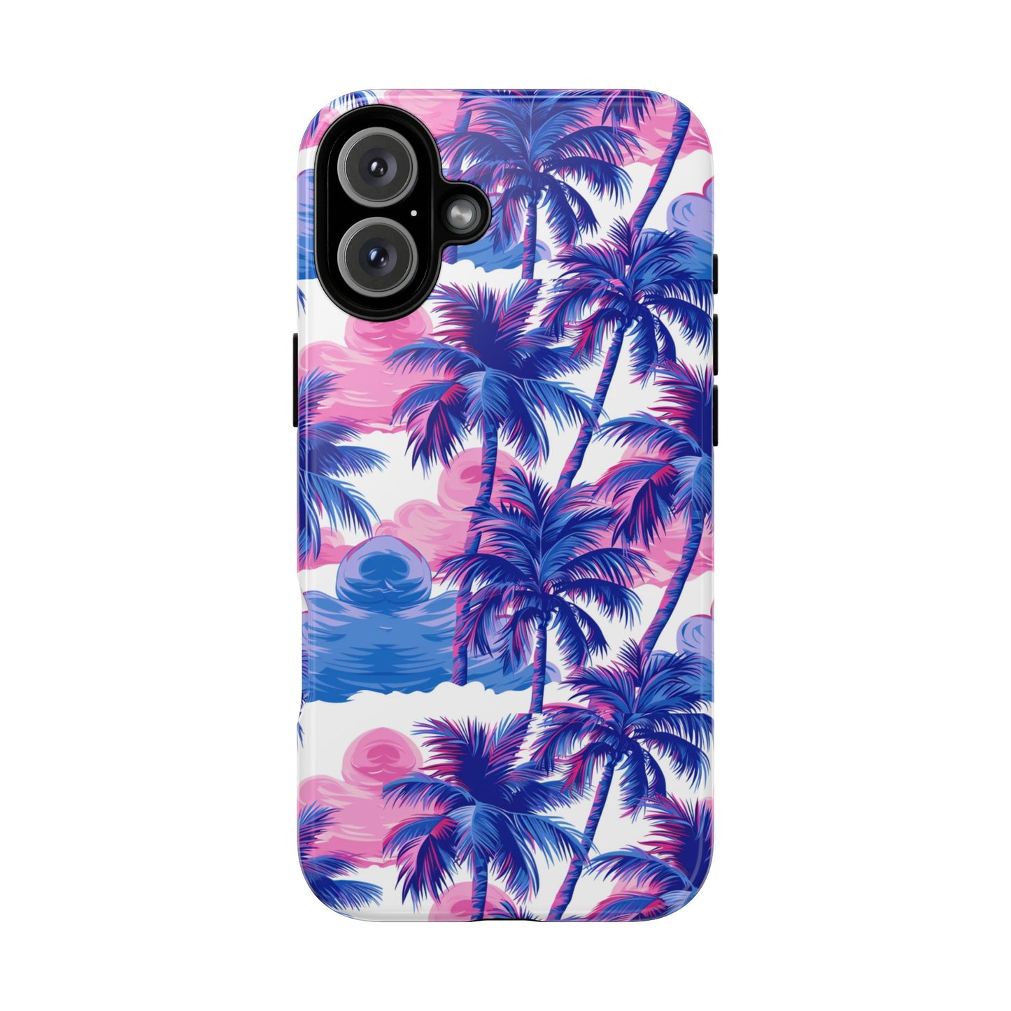 Palm tree pink and blue Thai design pattern