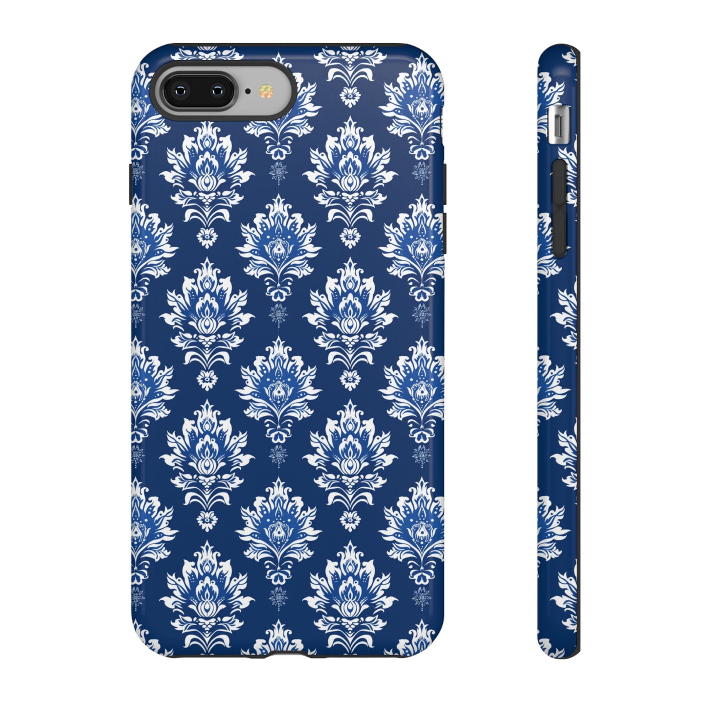 Traditional Thai pattern white motif on blue for Iphone
