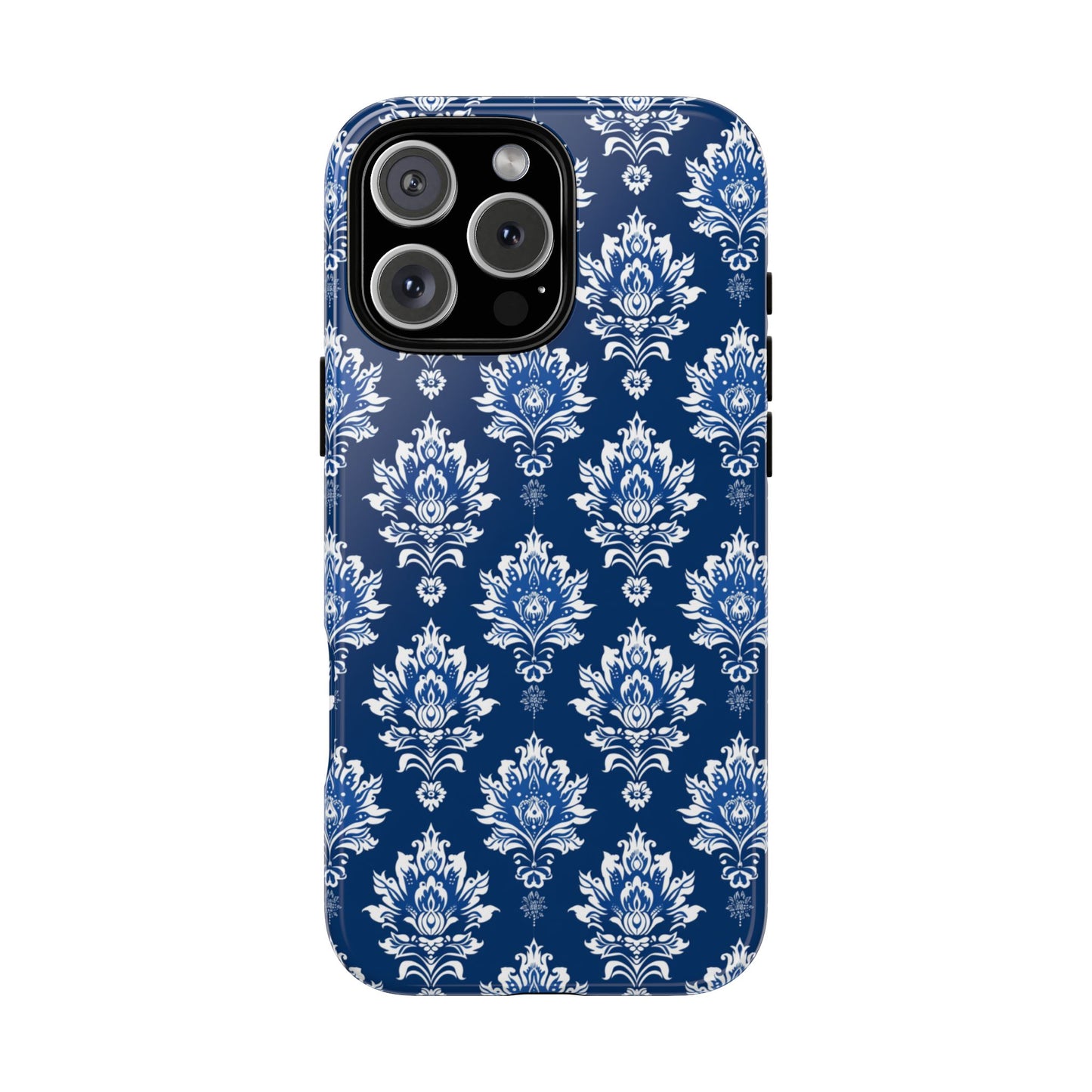 Traditional Thai pattern white motif on blue for Iphone