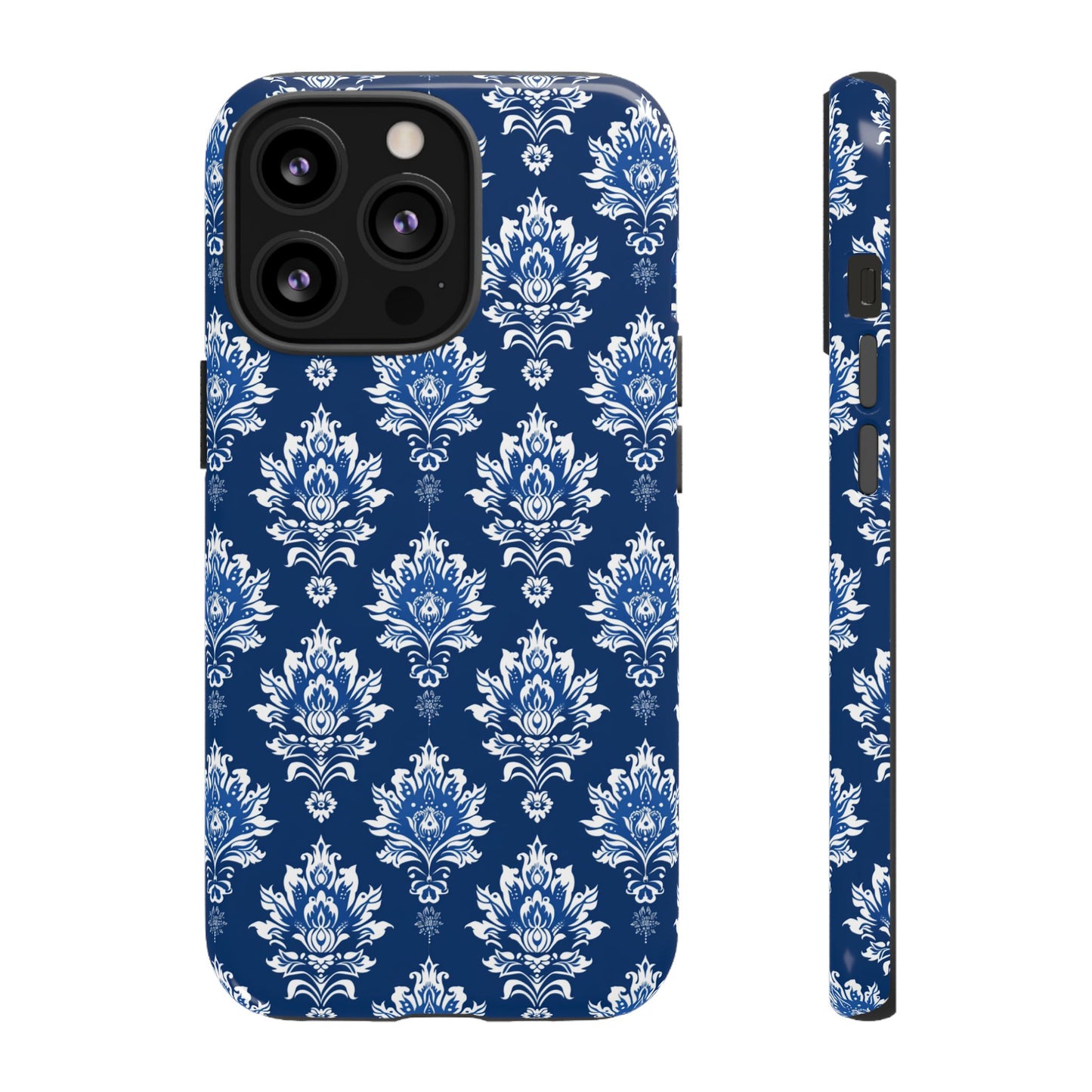 Traditional Thai pattern white motif on blue for Iphone