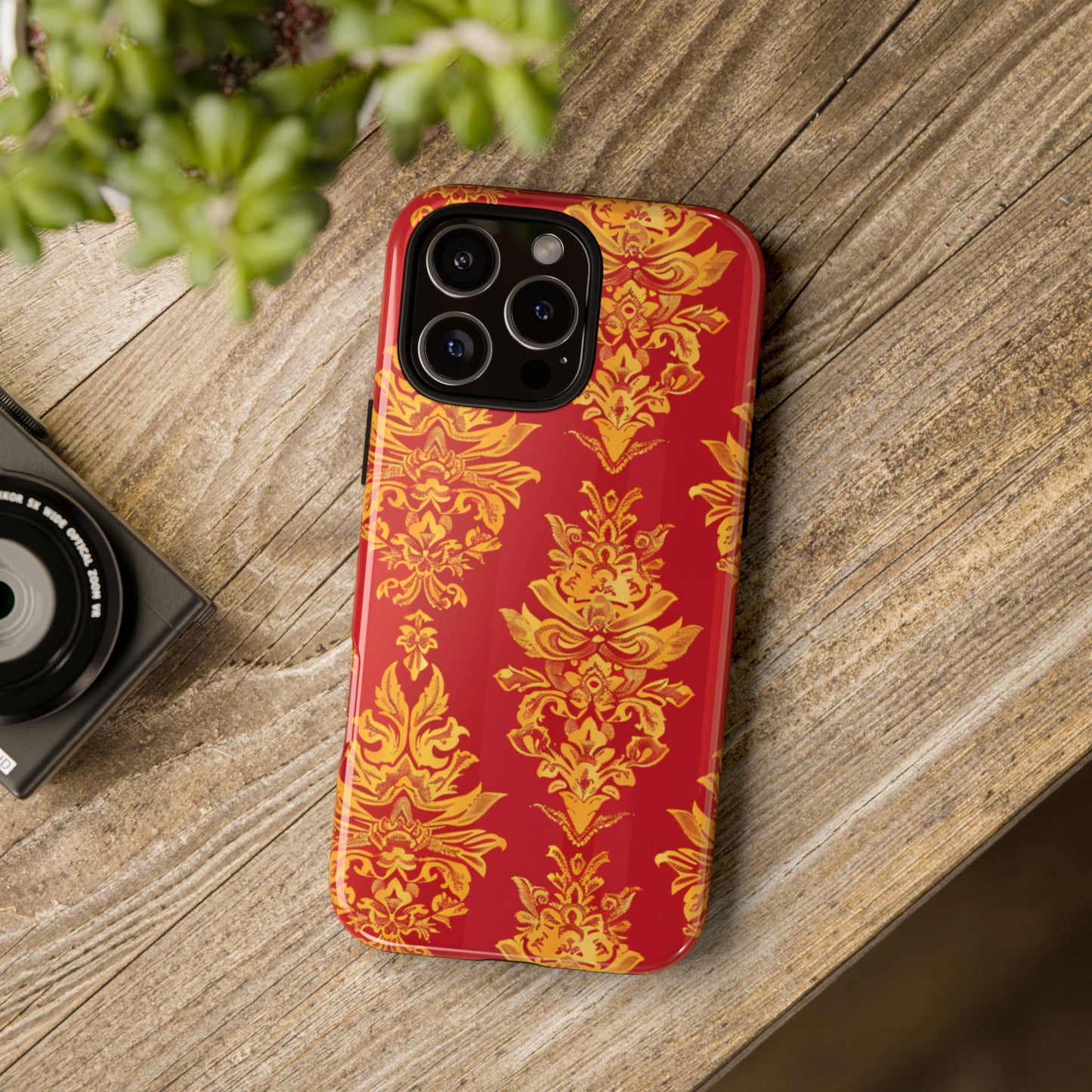Gold on red Thailand traditional motif for Iphone