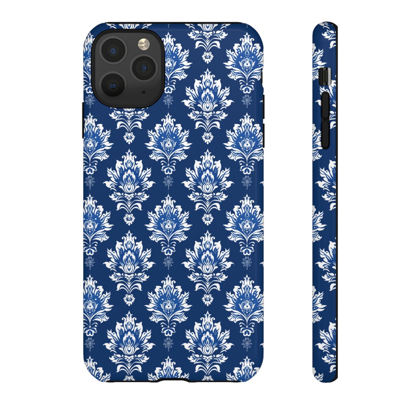 Traditional Thai pattern white motif on blue for Iphone