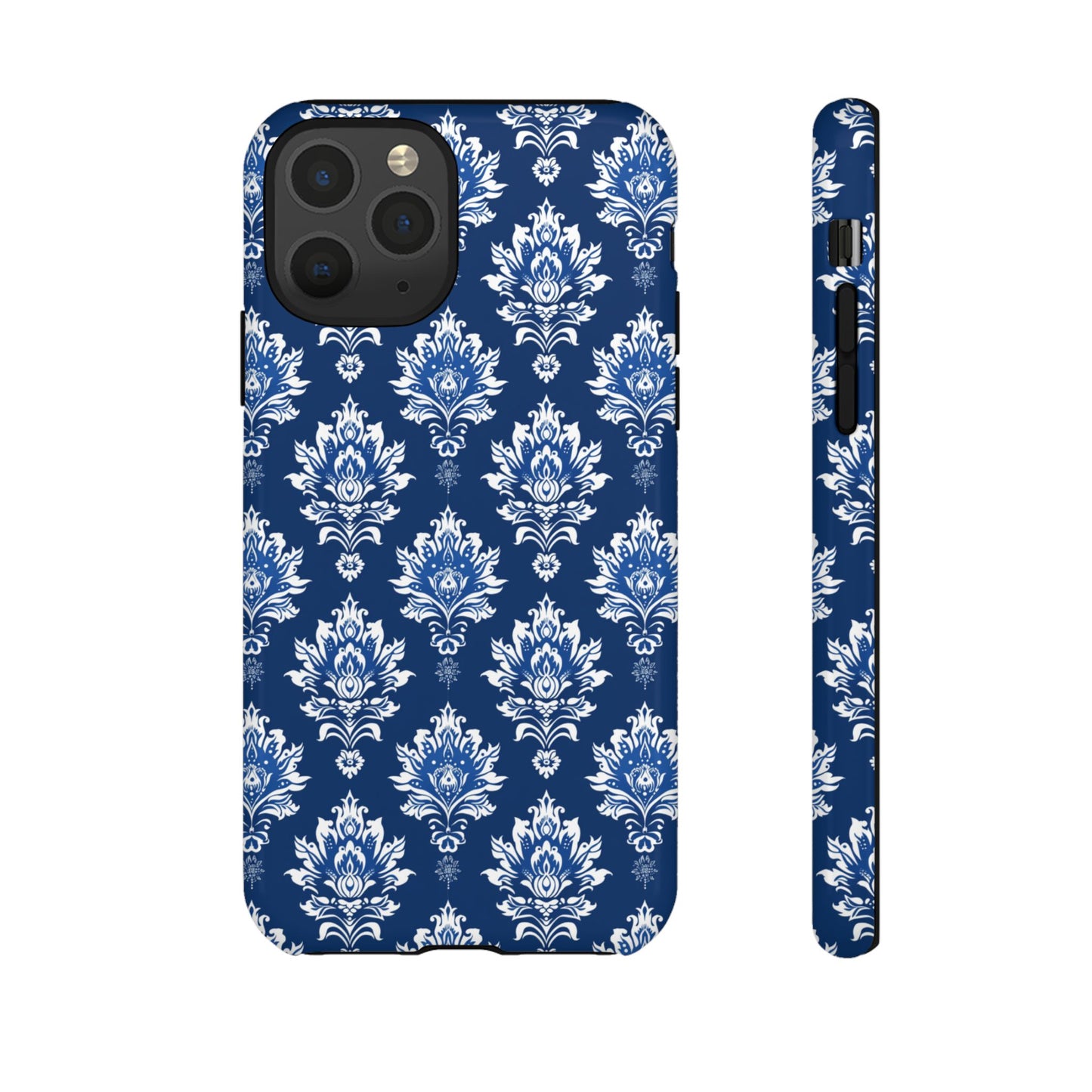 Traditional Thai pattern white motif on blue for Iphone