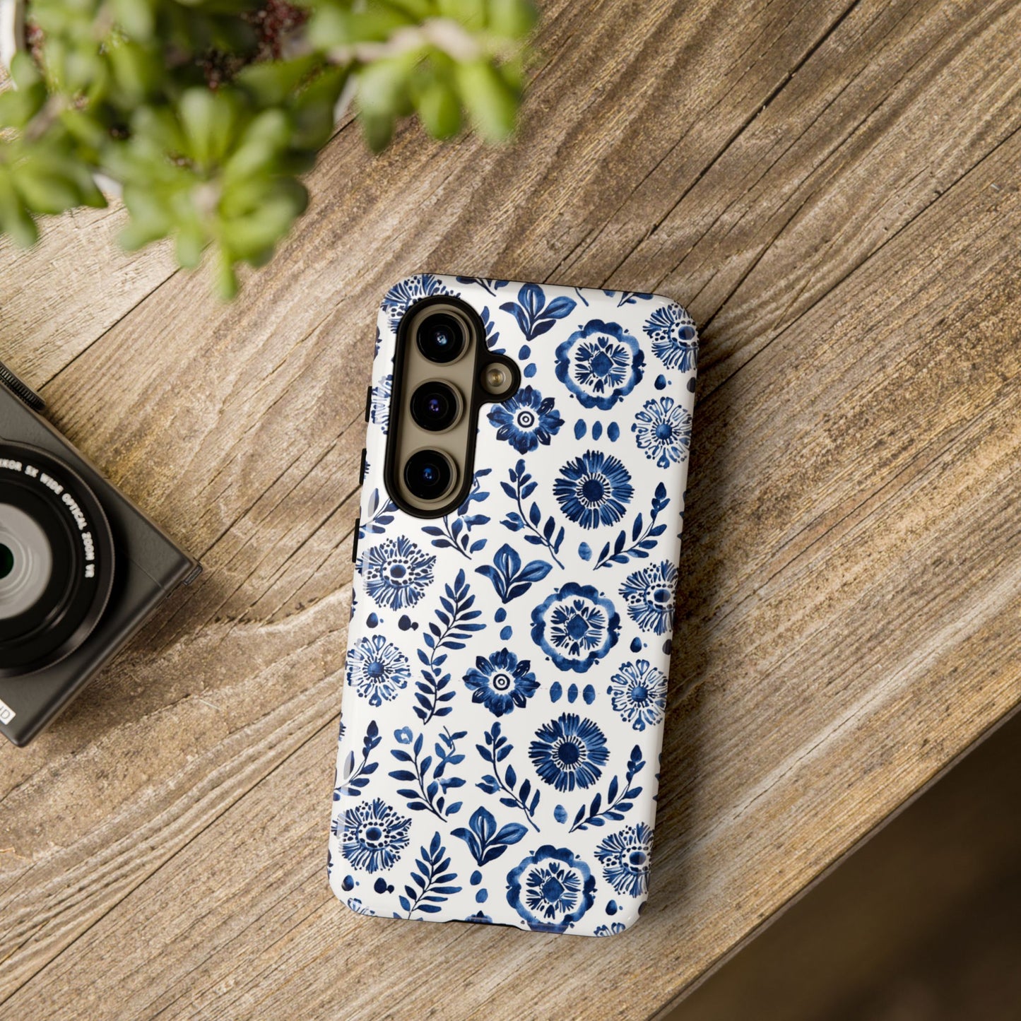 Classy Blue Motifs on white for Galaxy