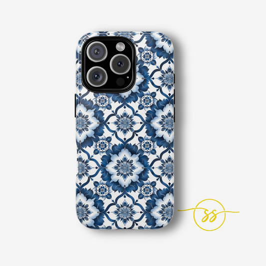 Blue on white Thai patterns Iphone