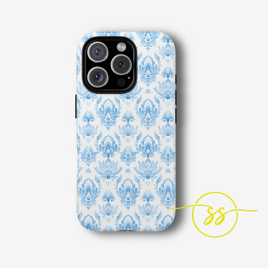 Traditional Thai motif Light blue on white for Iphone
