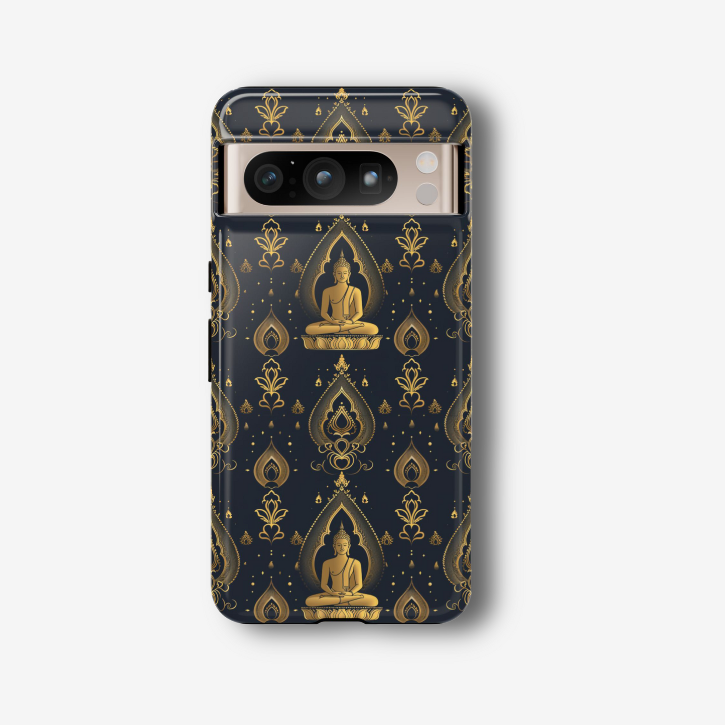 Gold Buddha on black Tough Phone Case for Google