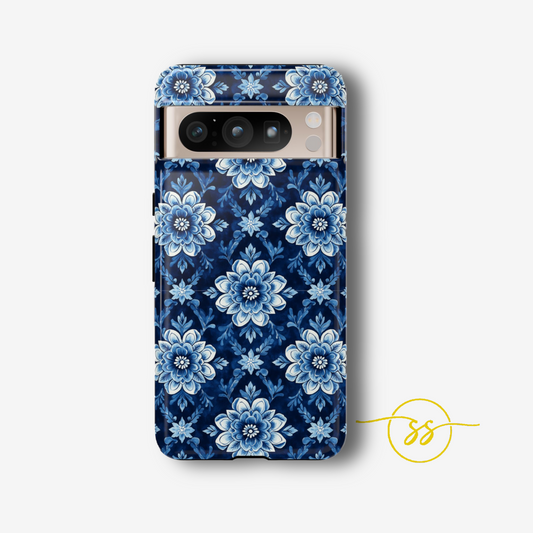 Classy Lotus Flowers on deep blue for Pixel phone